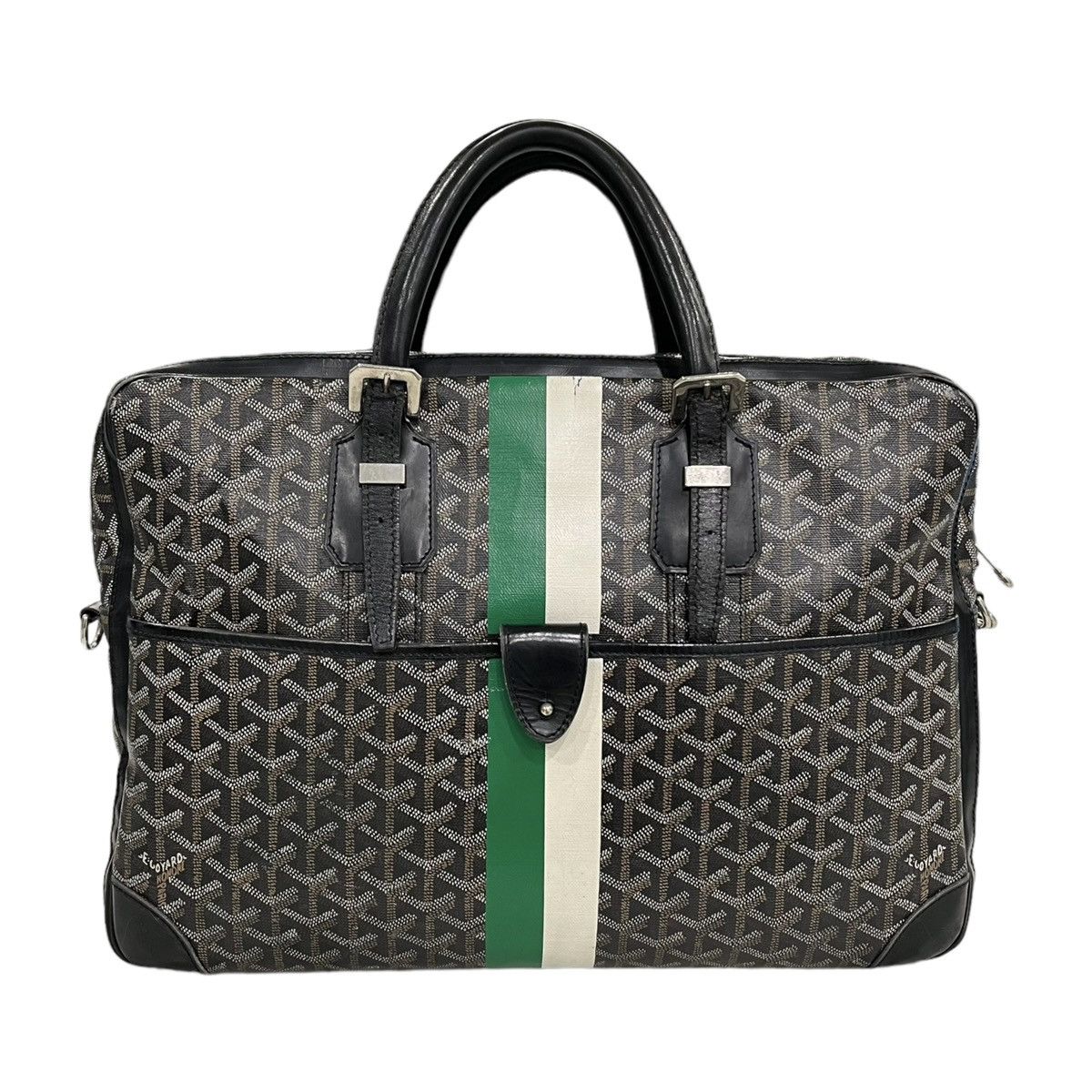 image of Goyard Ambassade Mm Briefcase in Black, Men's