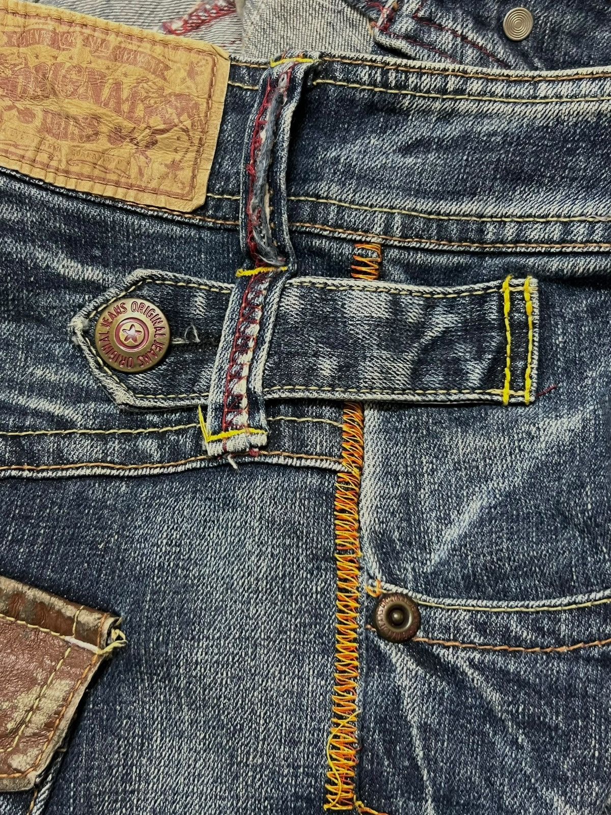 Japanese Brand Vintage Flared Original Jeans Japan - Faded Wash Style Jeans Size US 33 - 12 Thumbnail