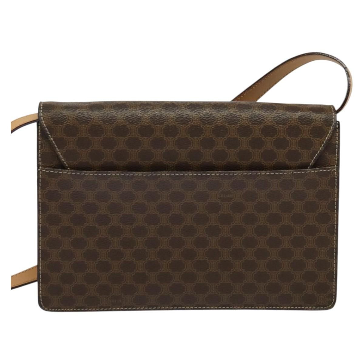 Celine CELINE Macadam Canvas Shoulder Bag Pvc Leather Brown Gold Size ONE SIZE - 3 Thumbnail