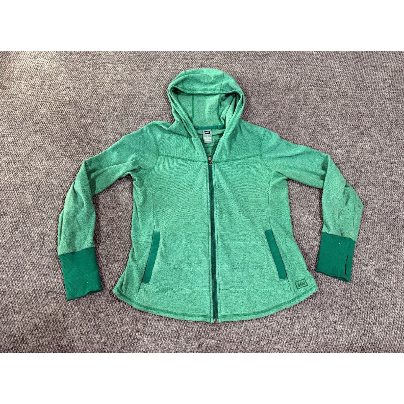 Vintage REI Full Zip Jacket Womens Large Green Outdoor Lightweight Stretch Jacket Size L / US 10 / IT 46 - 2 Thumbnail