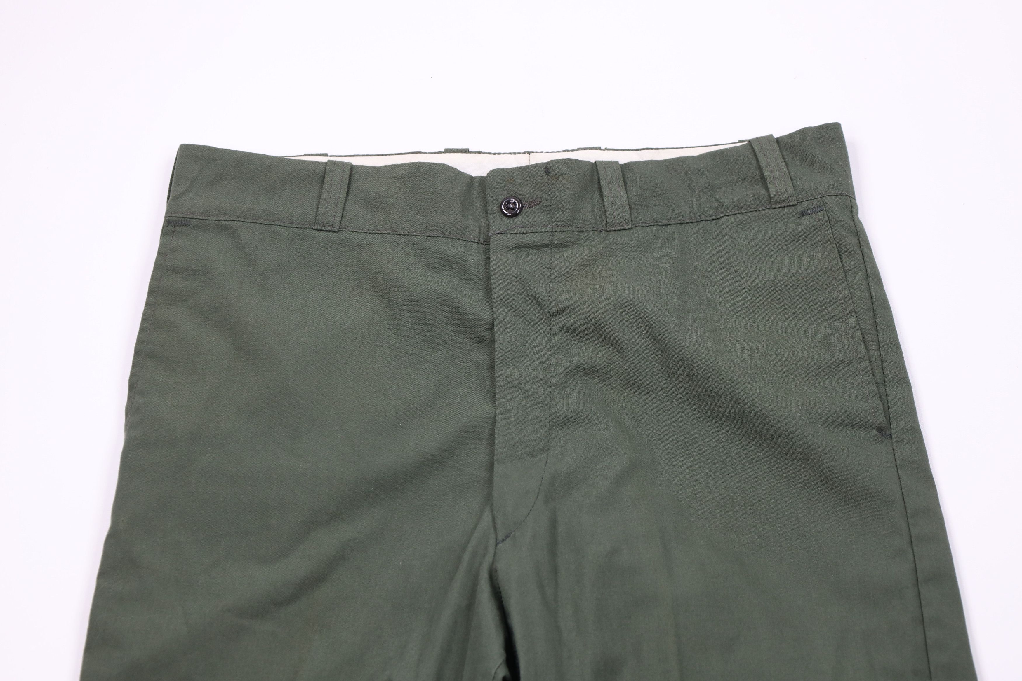 Vintage Vintage 60s Streetwear Wide Leg Chino Pants Green USA Size US 34 / EU 50 - 2 Thumbnail