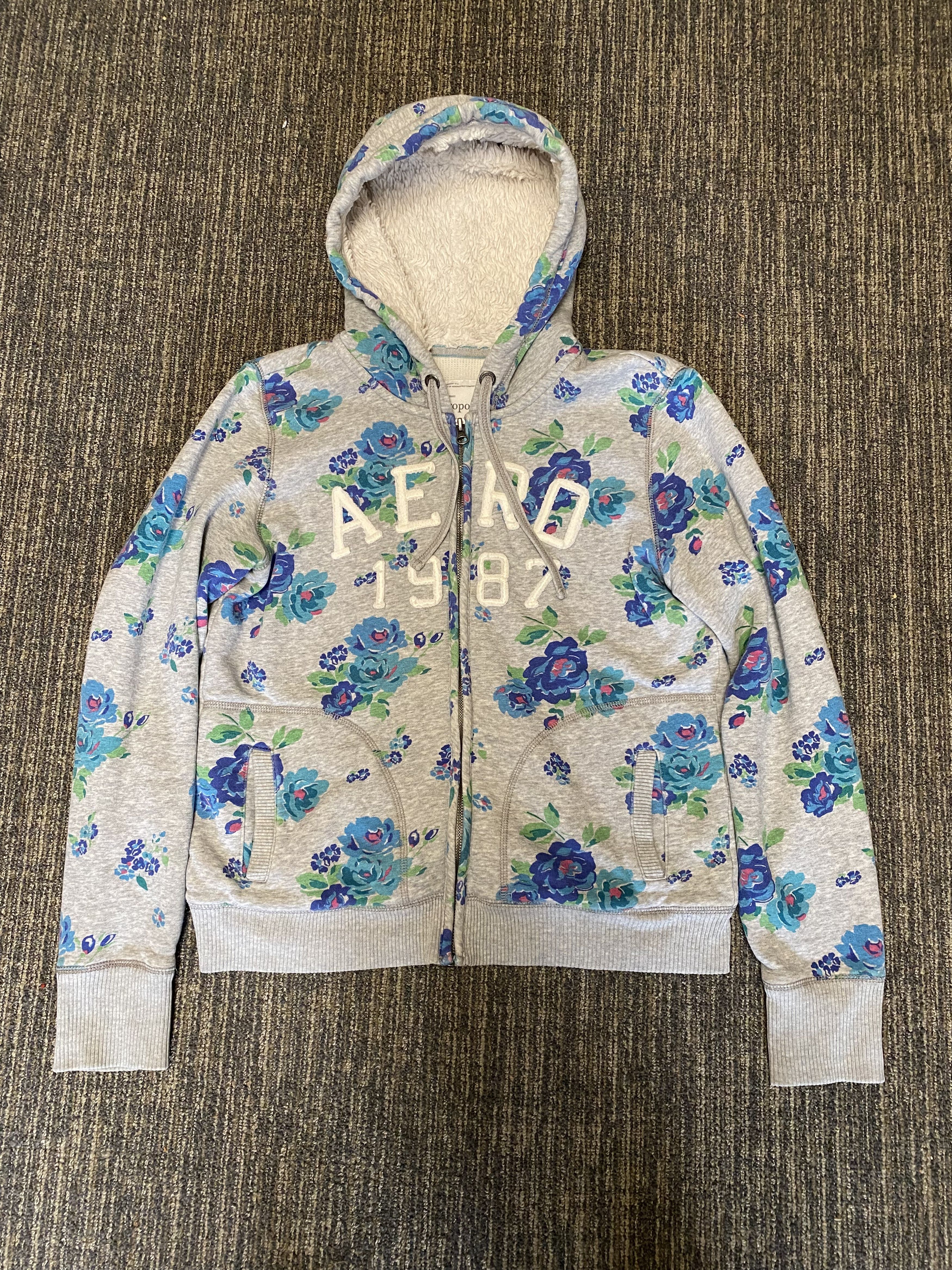 Aeropostale Vintage Aeropostale Fur Lined Floral Hoodie Women’s Size XL Size XL / US 12-14 / IT 48-50 - 1 Thumbnail