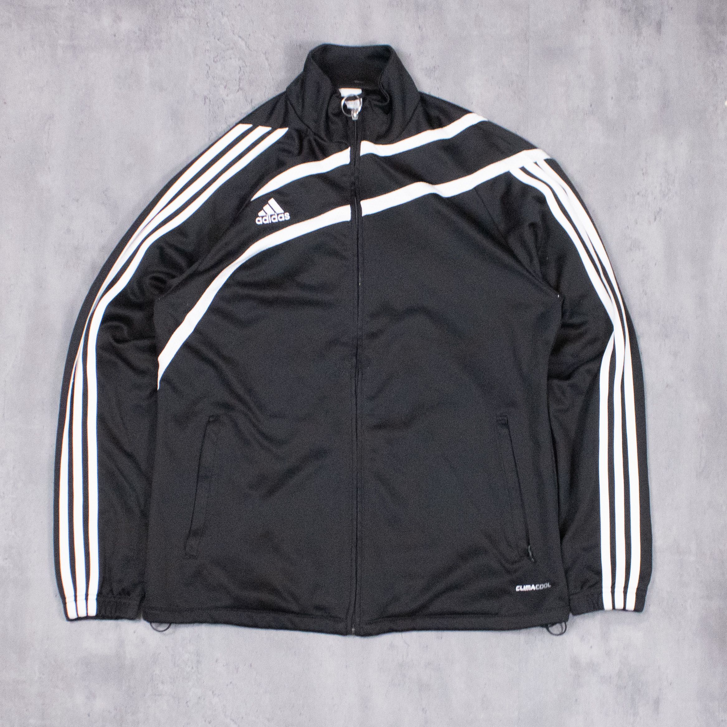 Adidas Y2K 2010 Adidas Curve Stripes Black Track Top Sweater Size US M / EU 48-50 / 2 - 3 Thumbnail