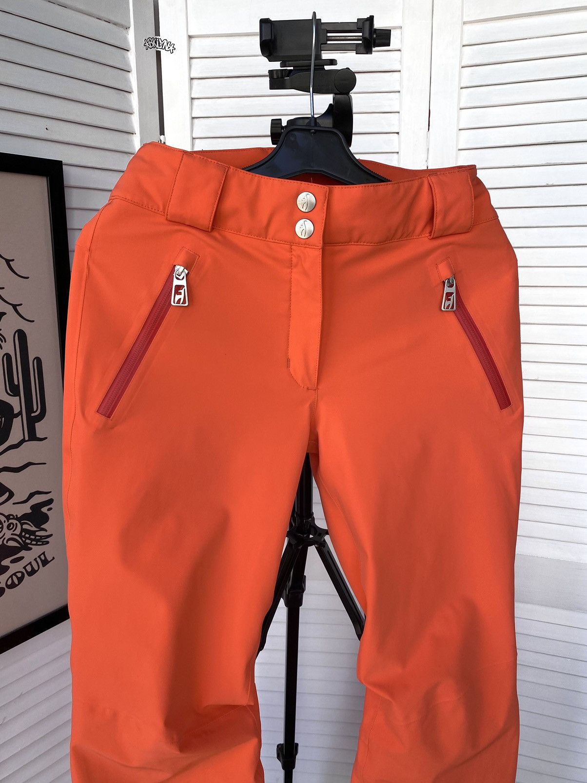 Designer Toni Sailer Premium Ski Snow Pants Orange RRP600$ Size 24" / US 00 / IT 34 - 10 Thumbnail