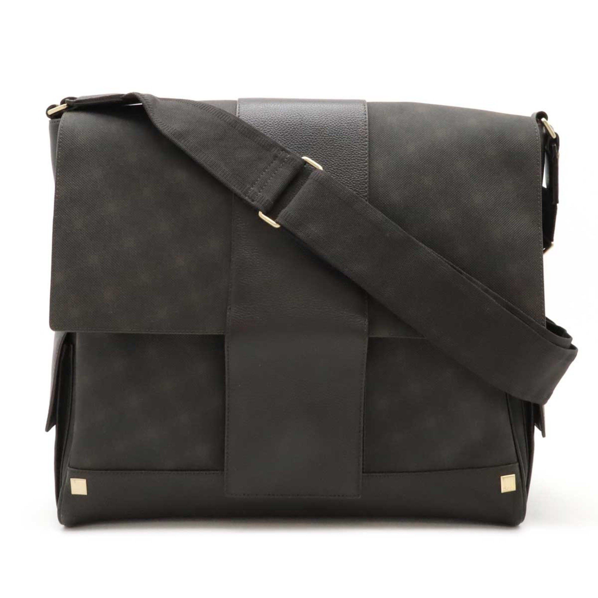 Alfred Dunhill Dunhill D-Eight D8 Shoulder Bag Pvc Leather Dark Brown, Women's