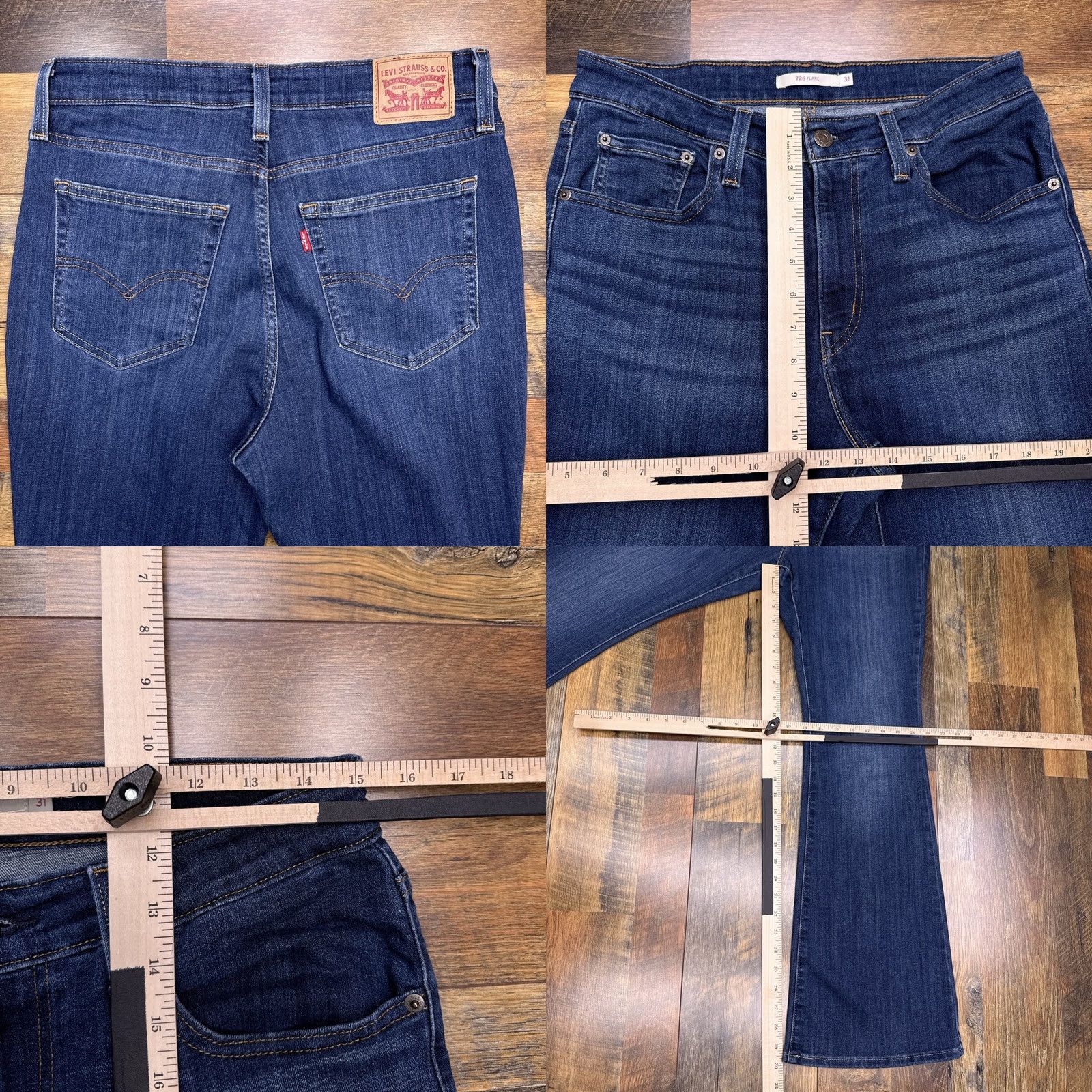 Levi's Levi's 726 Jeans Womens 31 Mid Rise Stretch 32 Inseam Denim Blue Flared 5-Pocket Size 24" / US 00 / IT 34 - 8 Thumbnail