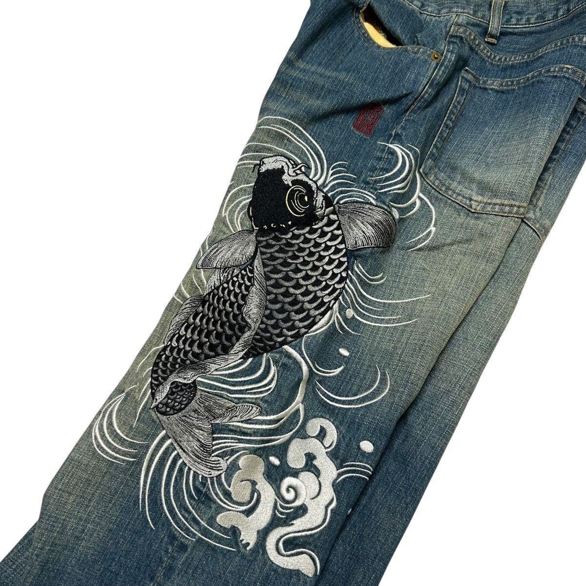 Karakuri Tamashii 369 Karakuri Tamashii jeans embroidered denim blue archive Size US 30 / EU 46 - 7 Thumbnail