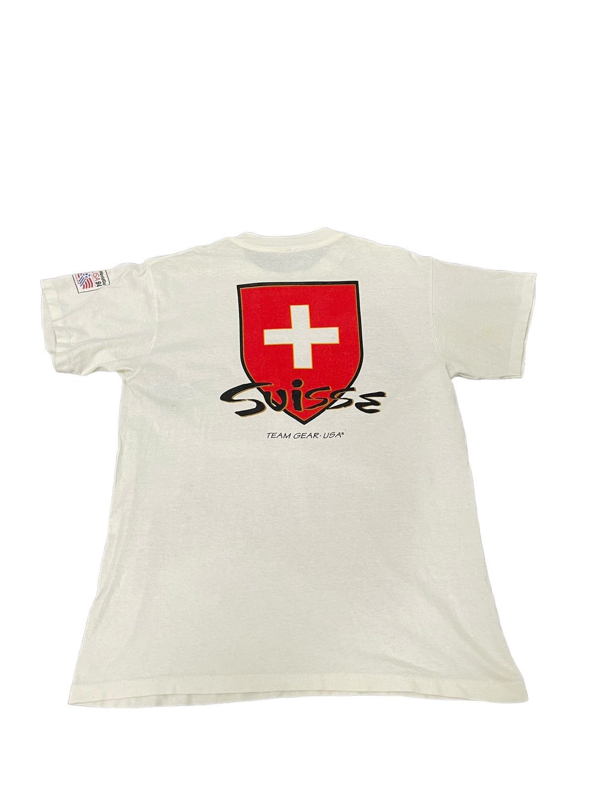 Vintage Vtg 1994 World Cup USA Swiss Team Football Tee 5🟩8 Size US M / EU 48-50 / 2 - 12 Thumbnail
