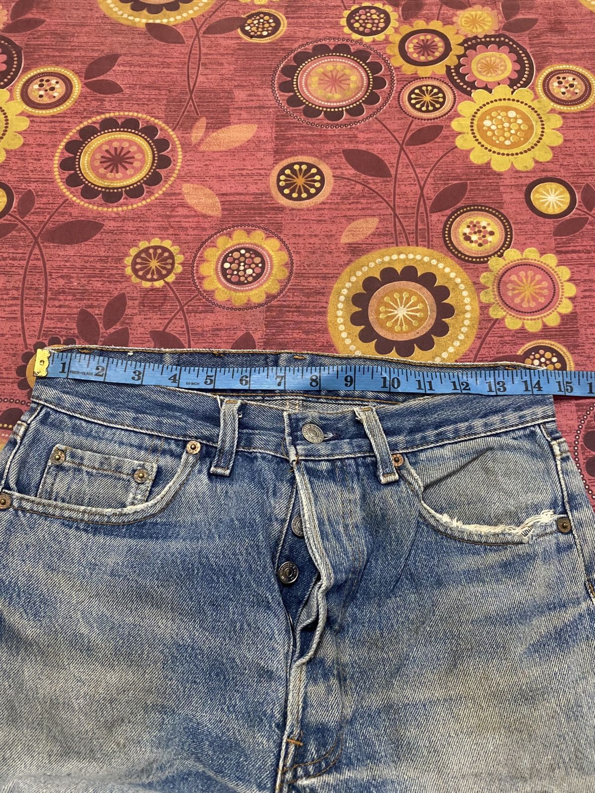 Levi's Vintage Clothing Vintage Levi’s Distressed Jeans – Button Fly, Faded Blue Size US 30 / EU 46 - 12 Thumbnail