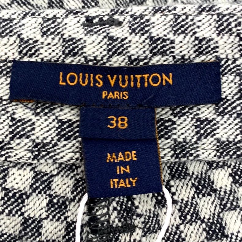 Louis Vuitton Louis Vuitton 22 Grey Checker Cotton Casual Denim Shorts Size 37" - 7 Thumbnail