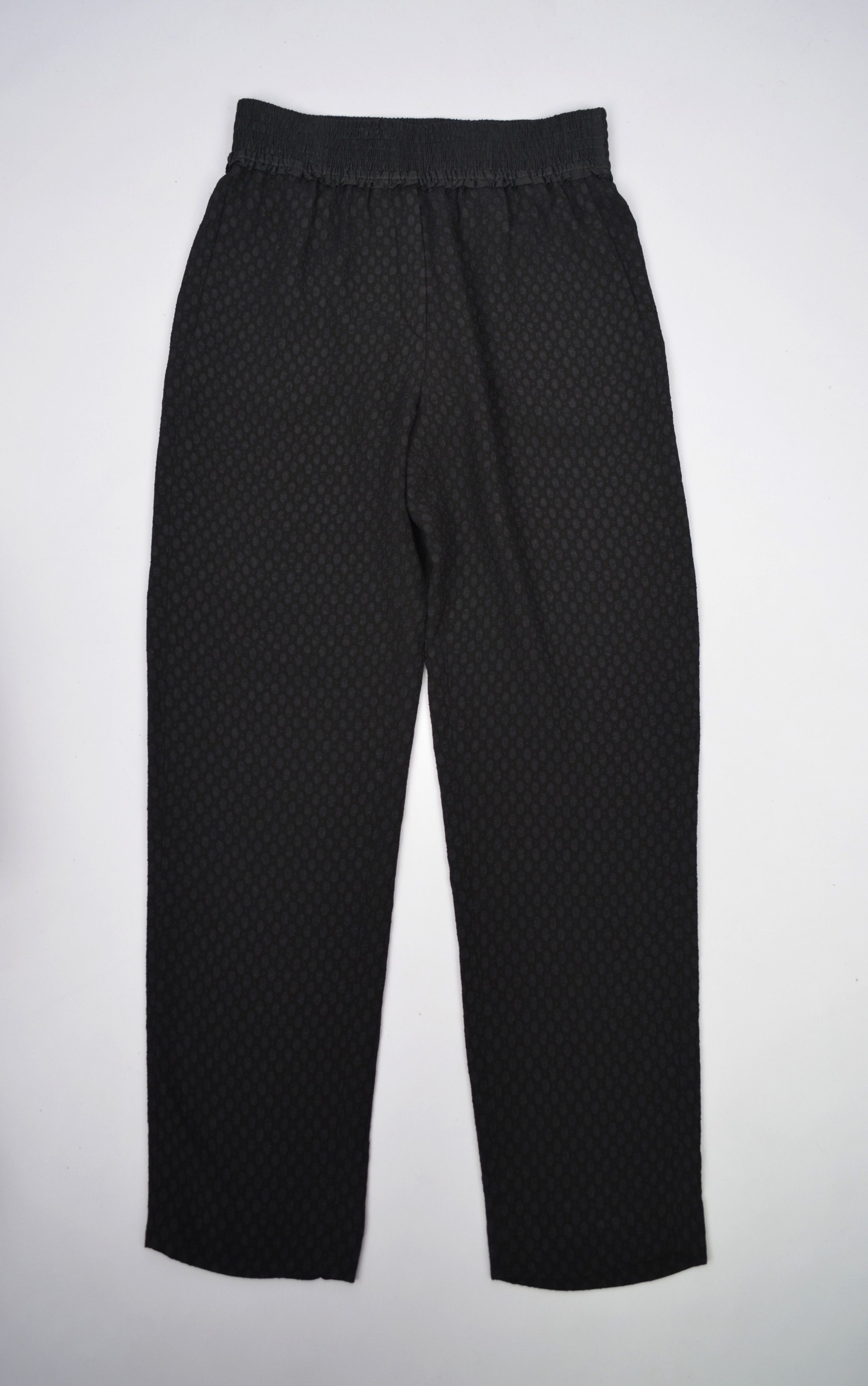 Sandro Sandro Black Textured Print Viscose Acetate Pants Size 3 Size 30" / US 8 / IT 44 - 1 Thumbnail
