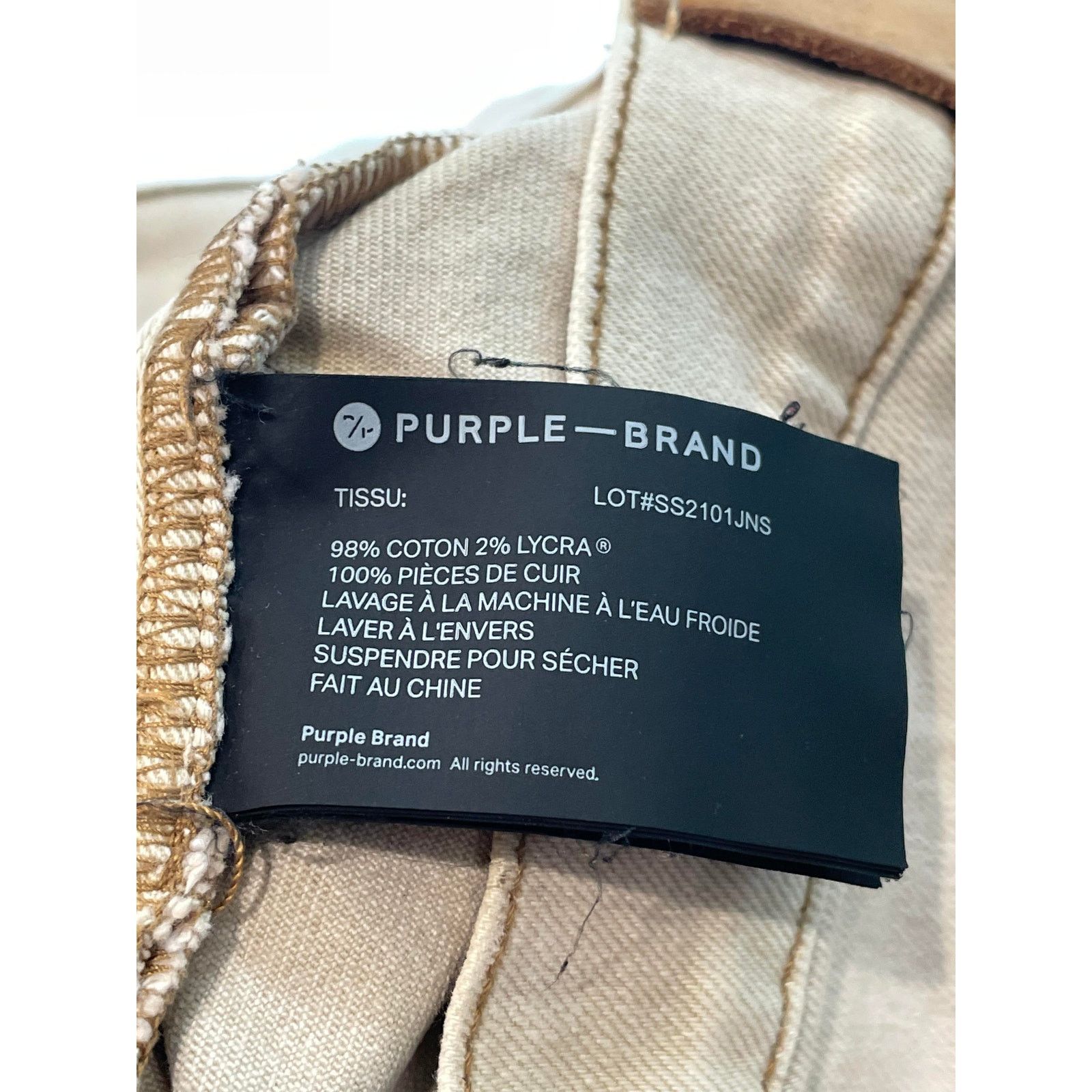 Purple Brand Purple Brand Paint Splatter Tan Jeans Size US 34 / EU 50 - 7 Thumbnail