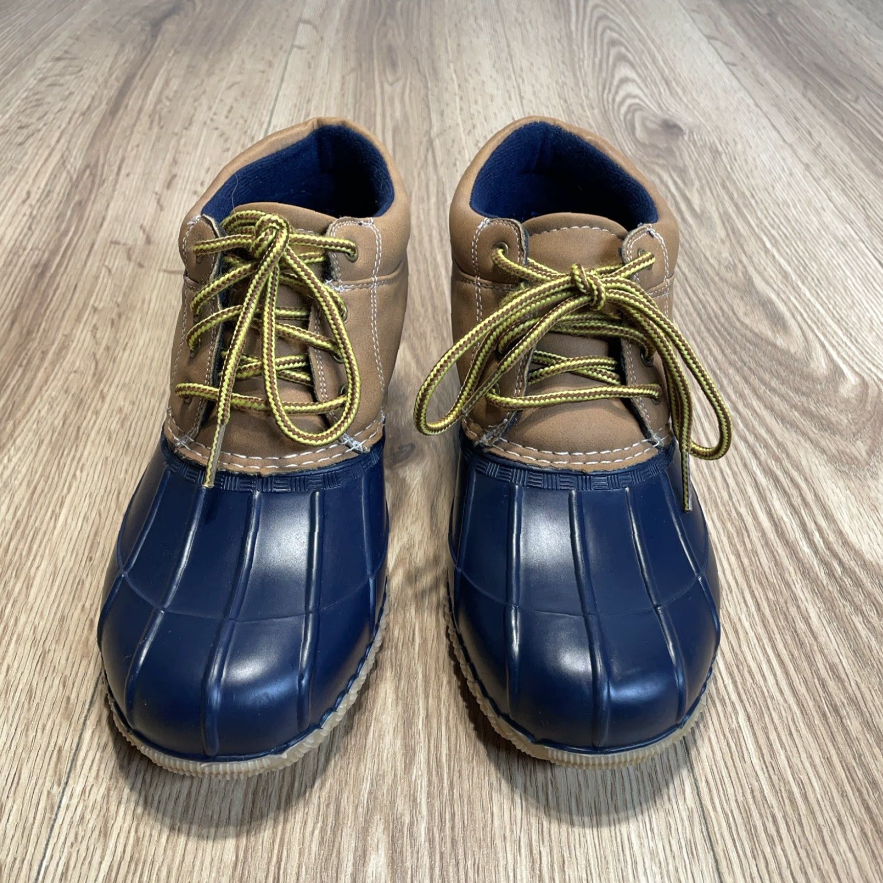 Rains Canyon Creek Womens Ankle Duck rain shoes/boots Size 8 Navy Tan Size US 8 / IT 38 - 4 Thumbnail