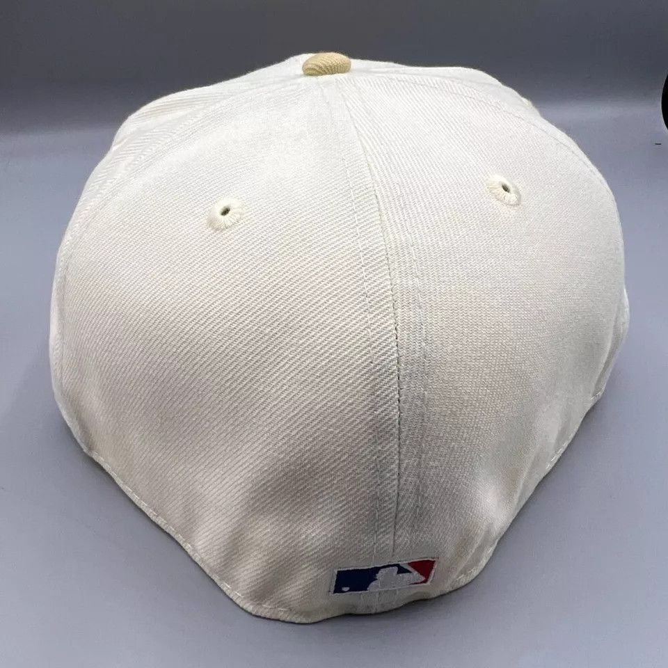 New Era Cleveland Indians Guardians Hat Men 7 5/8 White Fitted Cap Size ONE SIZE - 7 Thumbnail