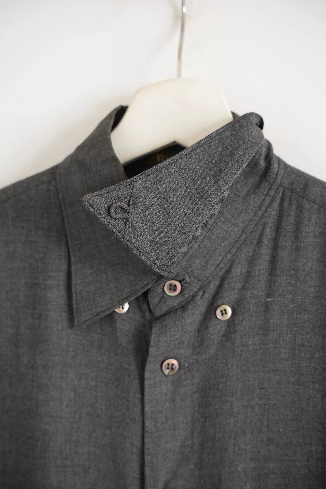 Yohji Yamamoto Yohji Yamamoto 00s Y's Men Gray Rayon Collar Shirt Size US M / EU 48-50 / 2 - 4 Thumbnail