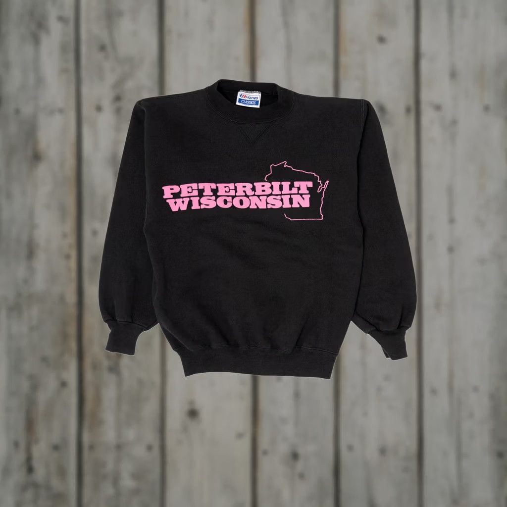 Hanes VINTAGE Peterbilt Wisconsin Sweatshirt 1990s Small Black Hanes USA Size US S / EU 44-46 / 1 - 1 Thumbnail