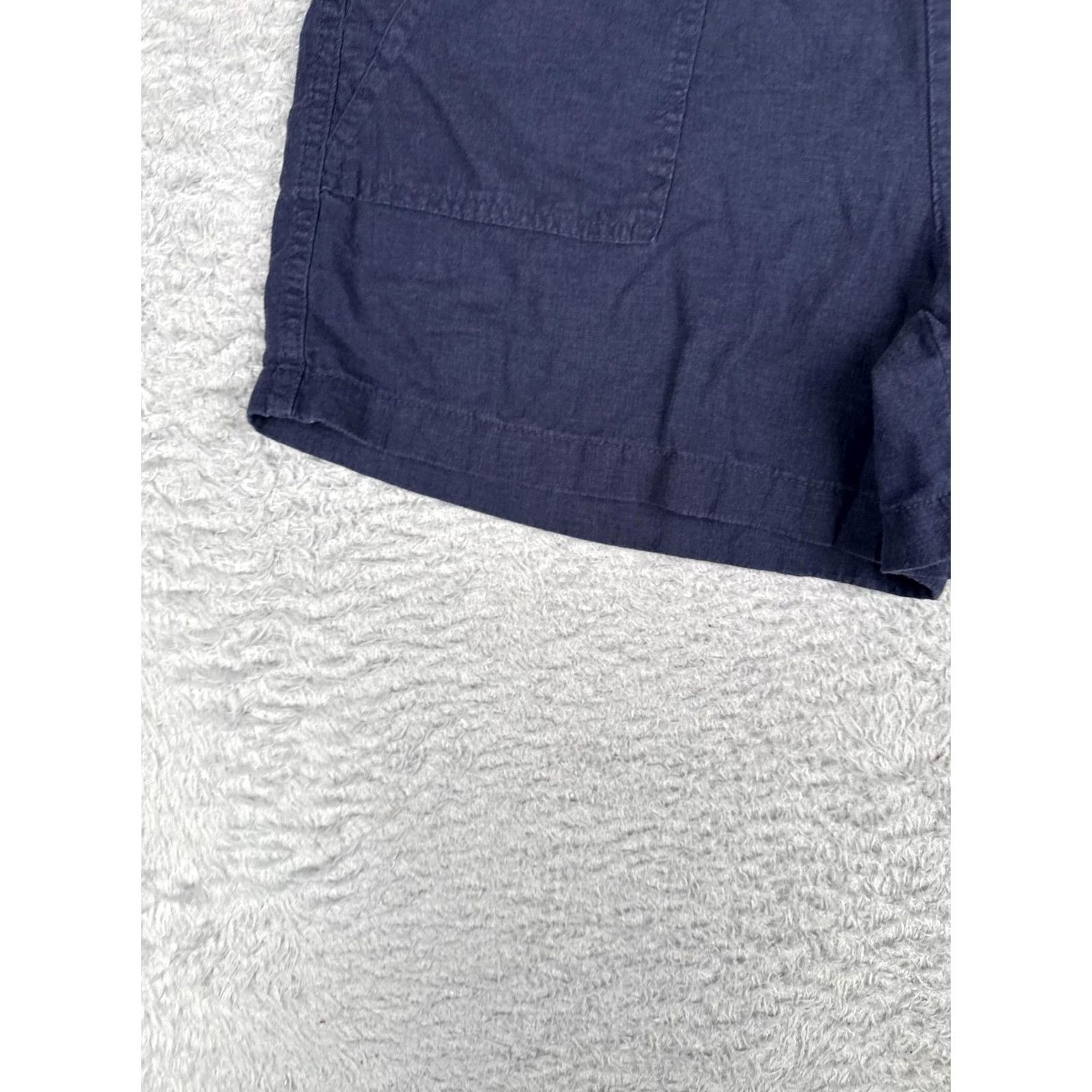 Nautica Nautica Shorts Womens Large Blue Linen Blend Chino Elastic Waist Casual Summer Size 36" / US 14 / IT 50 - 3 Thumbnail