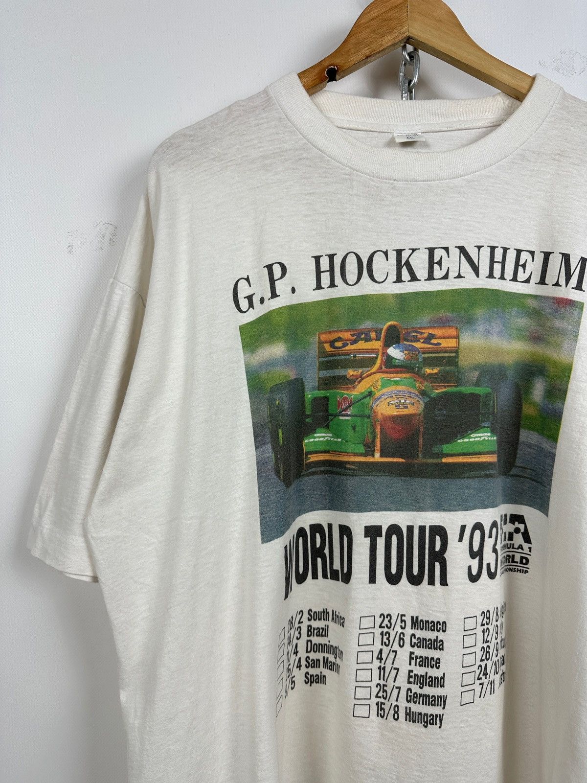 Formula 1 1993 Vintage G.P Hockenheim Benetton B193 Ford F1 Tour Tee Size US XXL / EU 58 / 5 - 4 Thumbnail