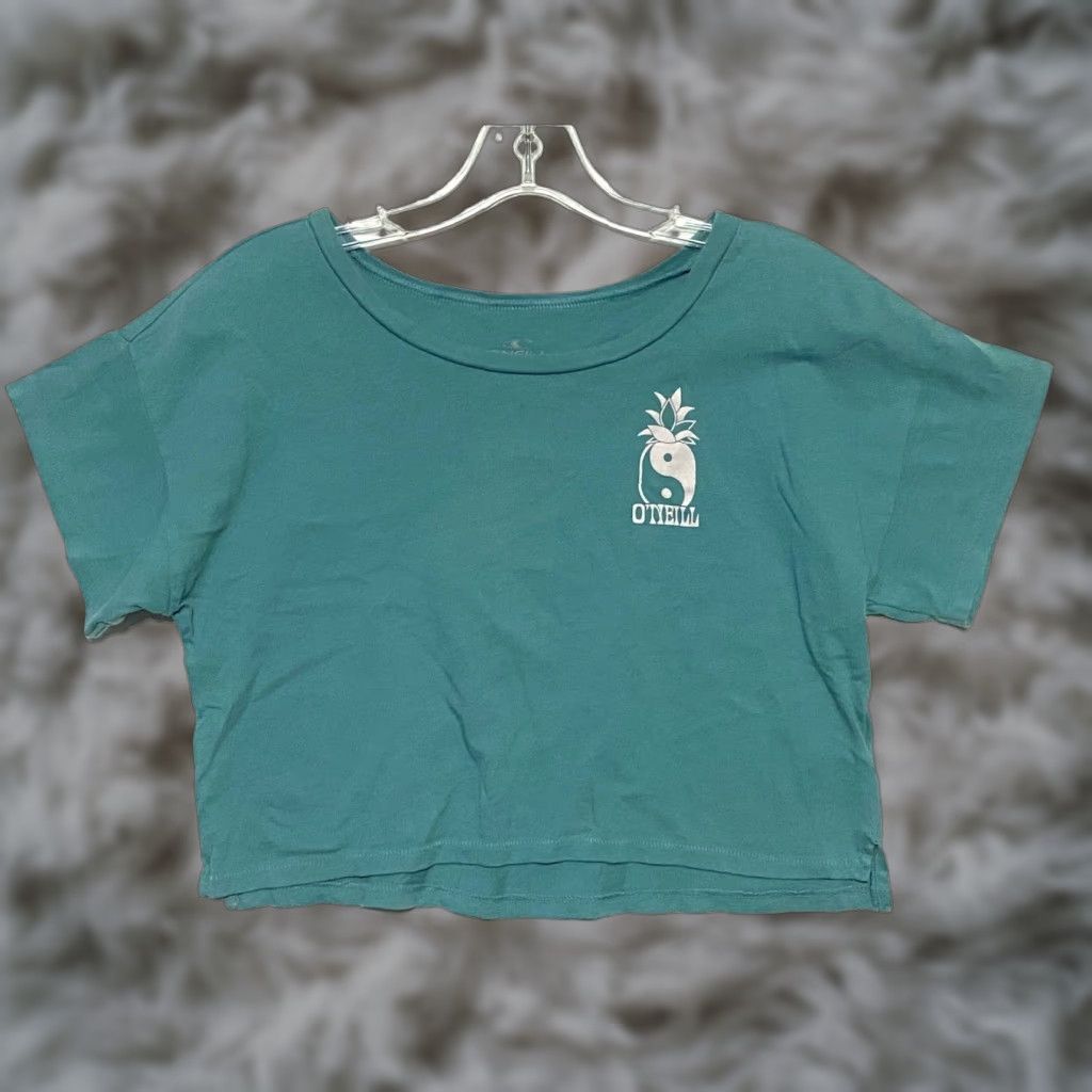 O'Neill ONeill Pineapple Boxy Cropped T Shirt Juniors L Ying Tang Indie Vacation Beachy Shirt Women's L Green Size L / US 10 / IT 46 - 1 Thumbnail