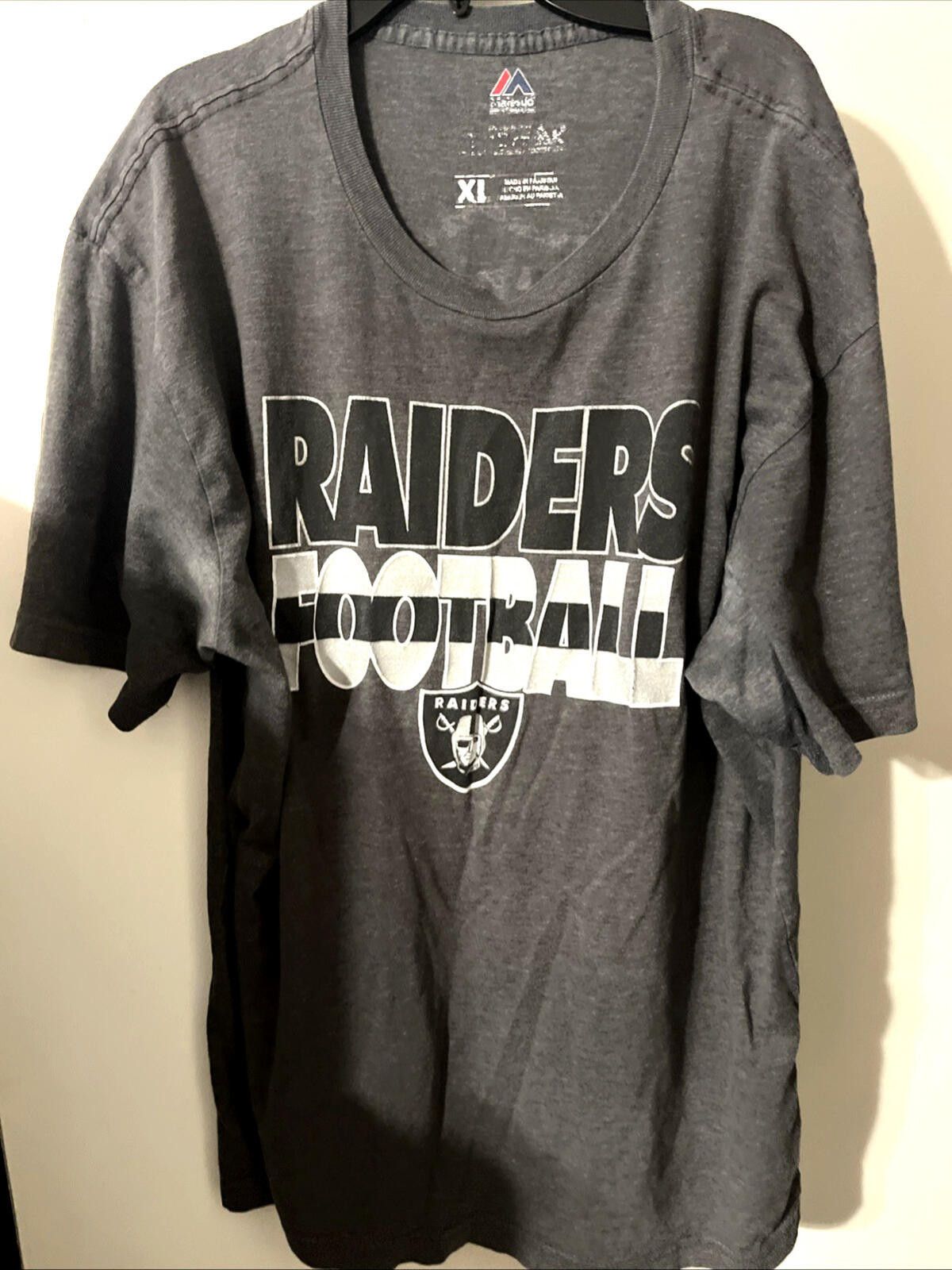 Other NFL Las Vegas Raiders Adult XL Gray Short Sleeve Shirt. Size ONE SIZE - 1 Thumbnail