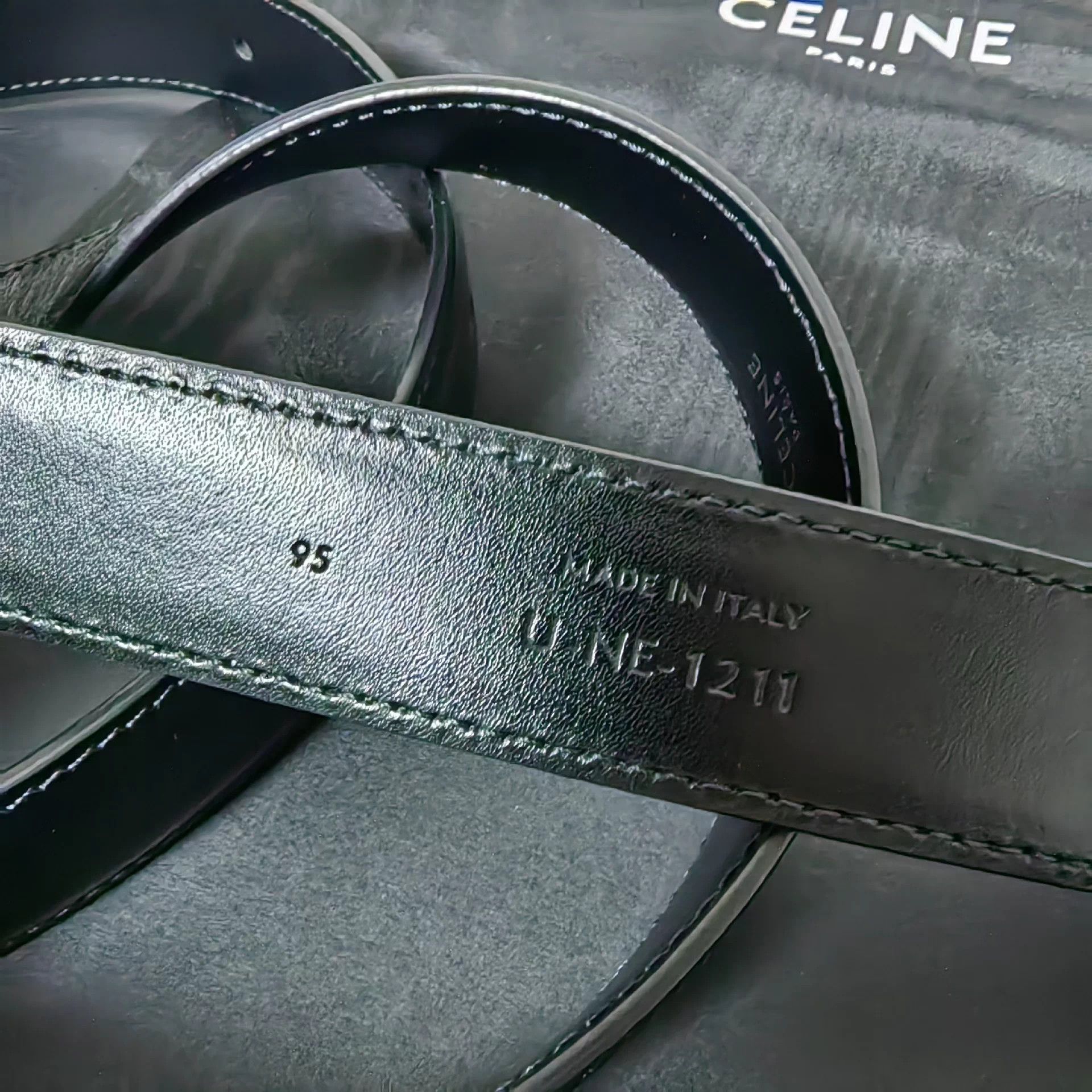 Celine Celine by Hedi Slimane Triomphe Belt Silver Buckle 95 Size ONE SIZE - 4 Thumbnail