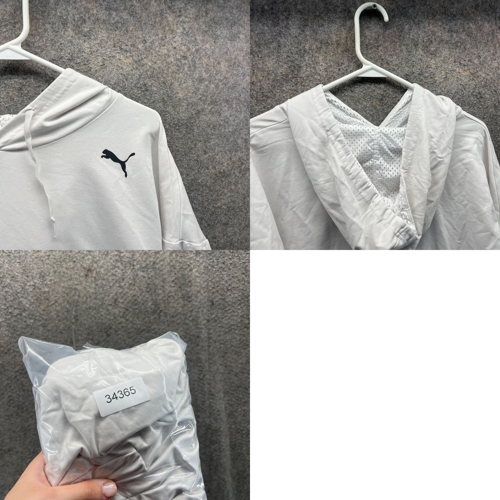 Puma PUMA Hoodie Womens XS White Logo Pullover Cropped Long Sleeve Jacket Winter Fall Activewear Crew Neck Size XS / US 0-2 / IT 36-38 - 8 Thumbnail