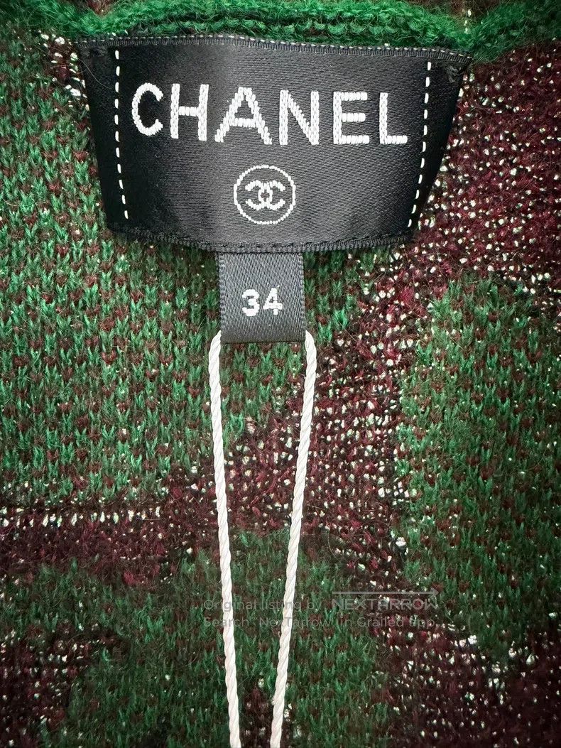 Chanel Chanel Handicraft Workshop Red and Green Knitted Cardigan Size XXS / US 00 / IT 34 - 4 Thumbnail