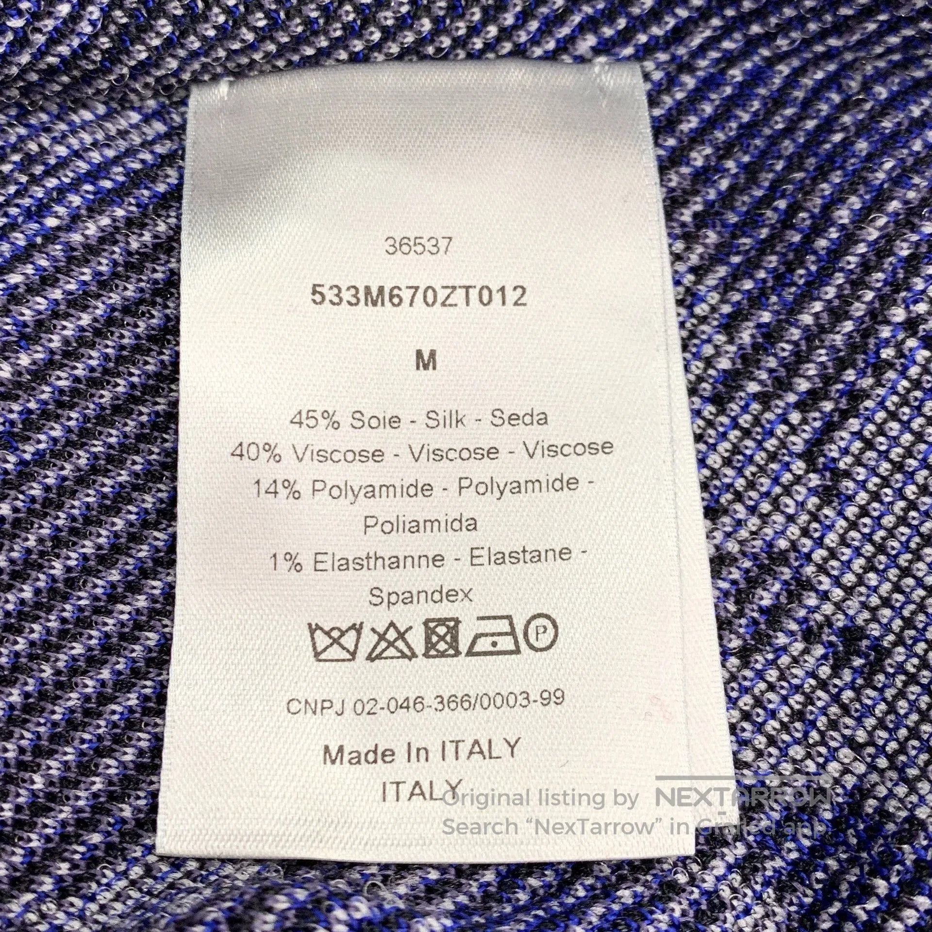 Dior blue black tie-dye knit sweater. Size US M / EU 48-50 / 2 - 6 Thumbnail