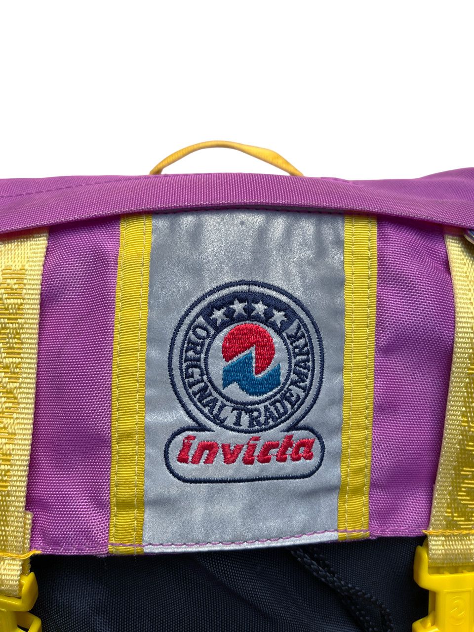 Invicta 90s Invicta Mini Fluo Purple Yellow Day Hiking School Bag Size ONE SIZE - 8 Thumbnail