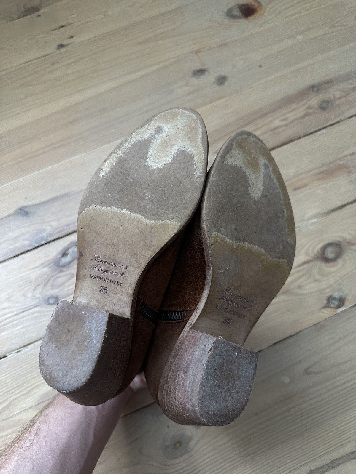 Vintage Boots Suede Leather lavorazione artigiana made in Italy Size US 6 / IT 36 - 6 Thumbnail