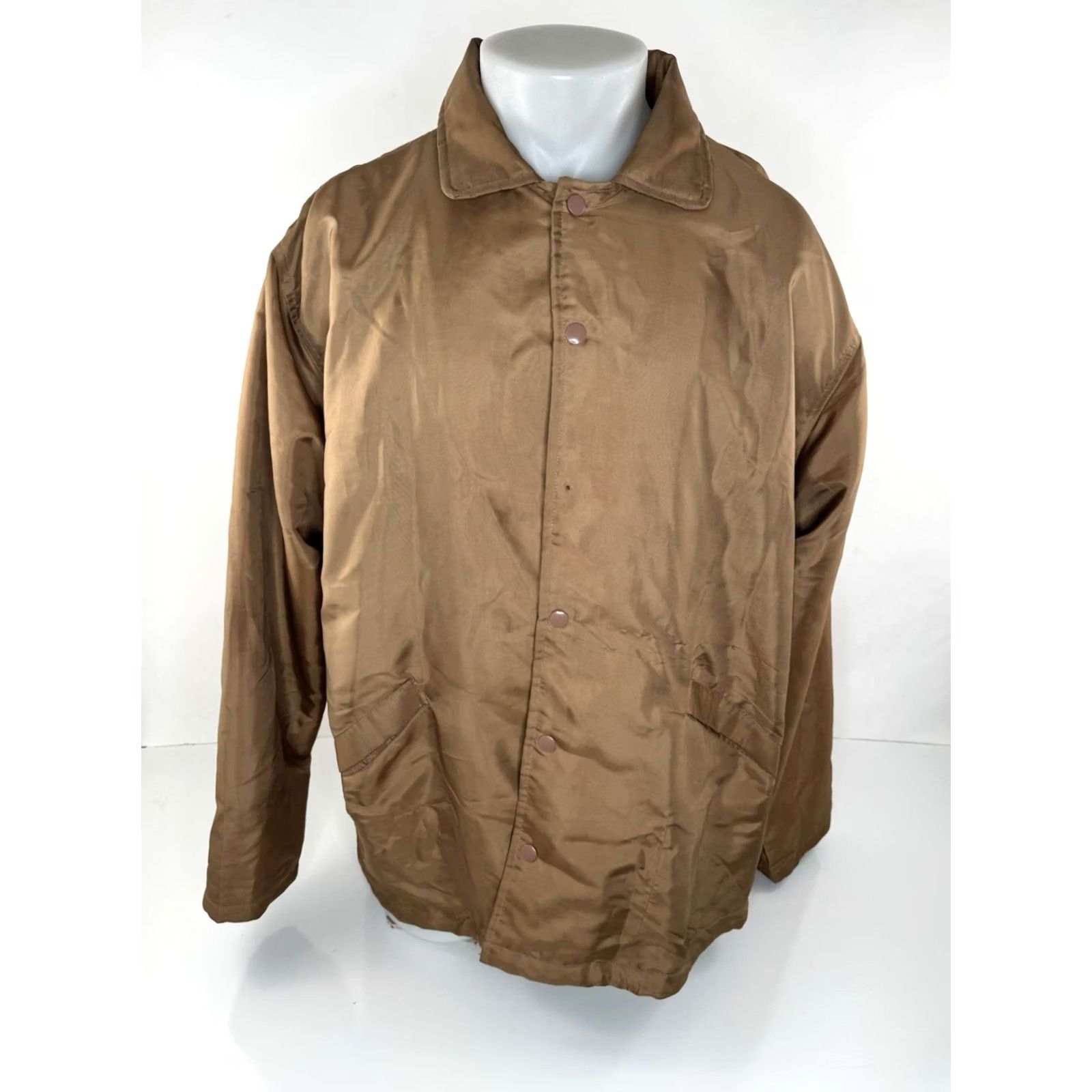 MNML MNML Mens M Lightweight Snap Jacket Brown Jacket Mens M Lightweight Snap Work Jacket Size US M / EU 48-50 / 2 - 2 Thumbnail