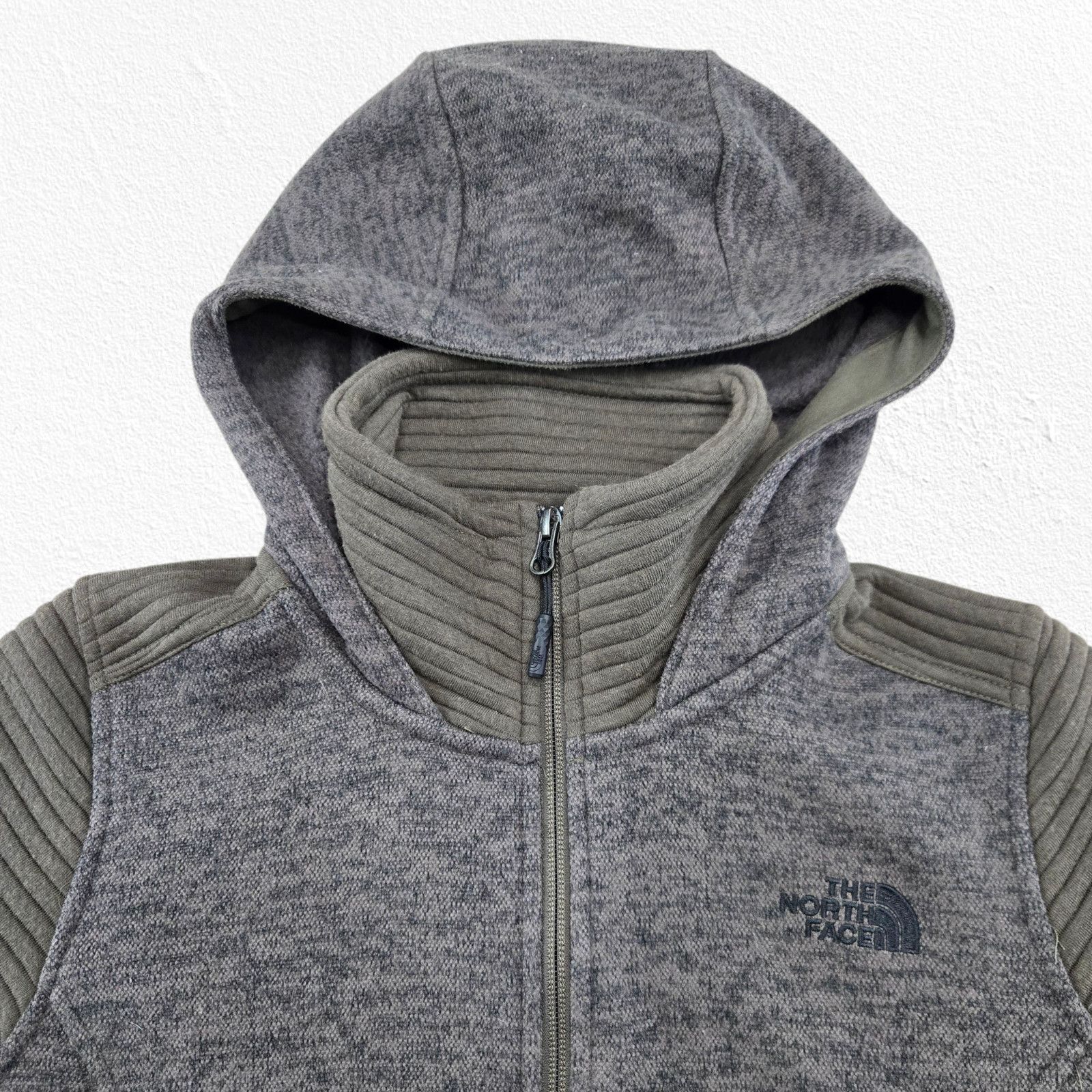 The North Face North Face Olive Green Gray Fleece Hoodie Coat Size Medium Size M / US 6-8 / IT 42-44 - 3 Thumbnail