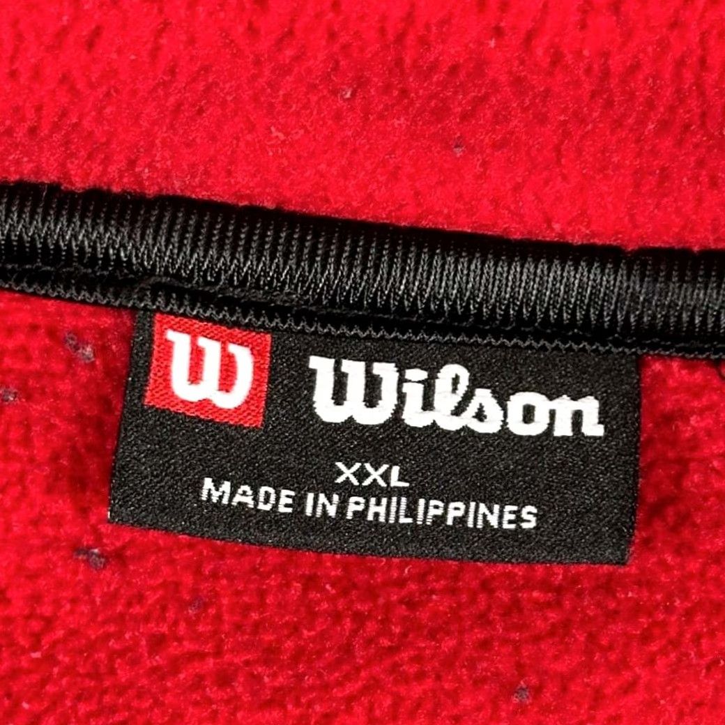 Wilson VINTAGE Wilson Sweater Pullover Adult 2XL Black Red Polyester Fleece 90s Sport Logo Embroidered 1/4 Zip Mens Size US XXL / EU 58 / 5 - 5 Thumbnail