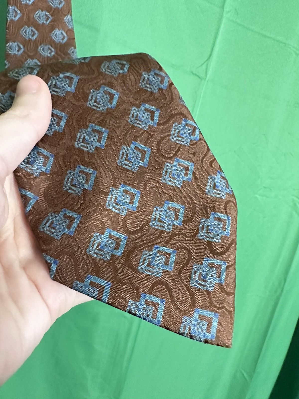 Rubinacci Pure silk liquid gloss effect men’s neck tie Italy Size ONE SIZE - 4 Thumbnail