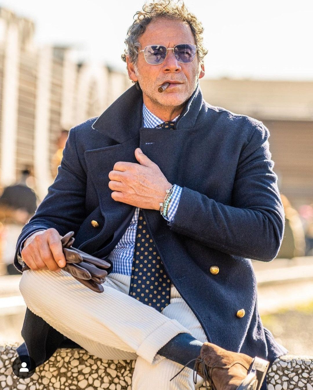 Armani × Giorgio Armani Rare 90s Armani Wool Military Navy Coat