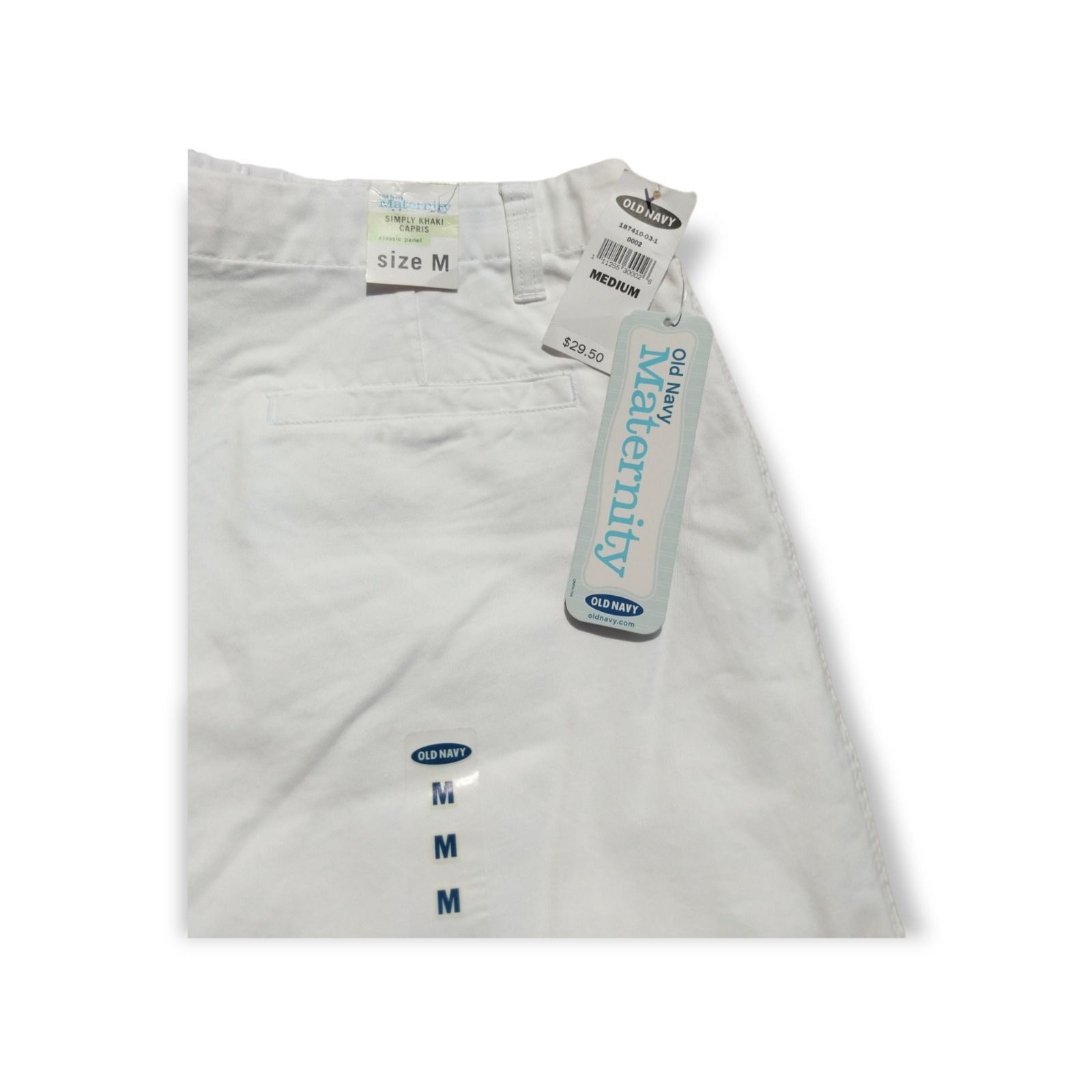 Old Navy Old Navy Maternity Womens Medium Simply Khaki White Capris W Size 41" - 2 Thumbnail
