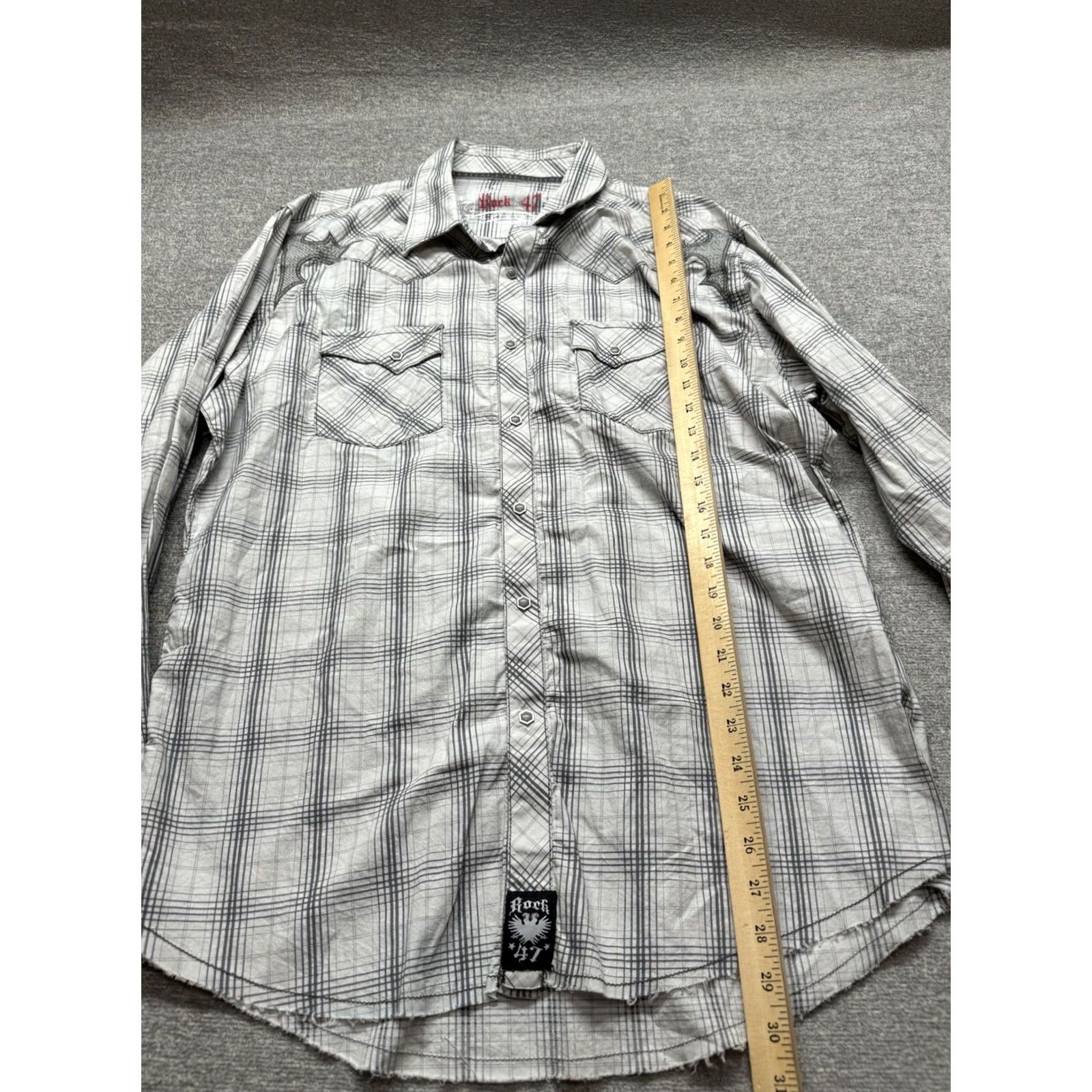 Wrangler VINTAGE Wrangler Rock 47 Western Pearl Snap Shirt Womens XL Embroidered Rhinestones Size XL / US 12-14 / IT 48-50 - 4 Thumbnail