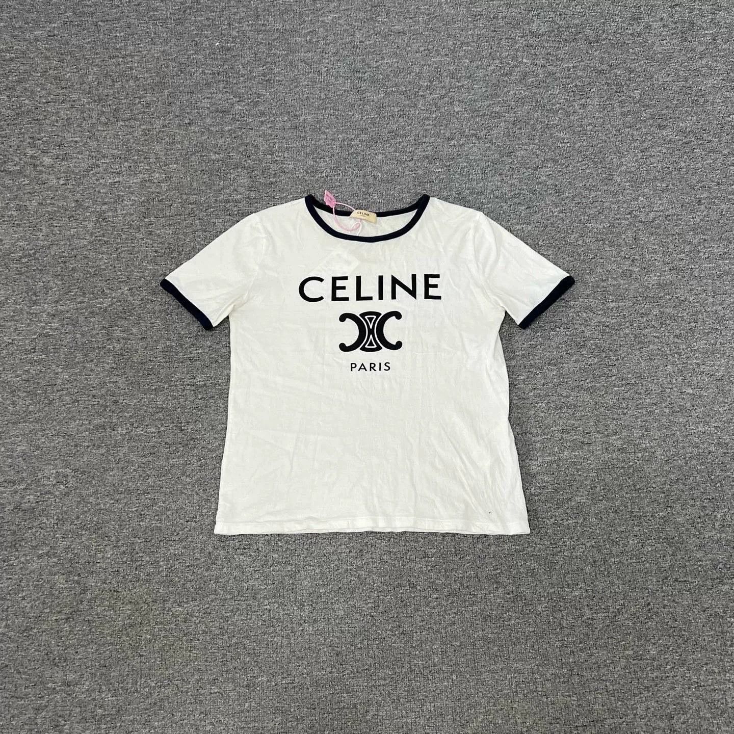 Celine Celine White Triomphe Short-Sleeve T-Shirt S Size S / US 4 / IT 40 - 1 Thumbnail