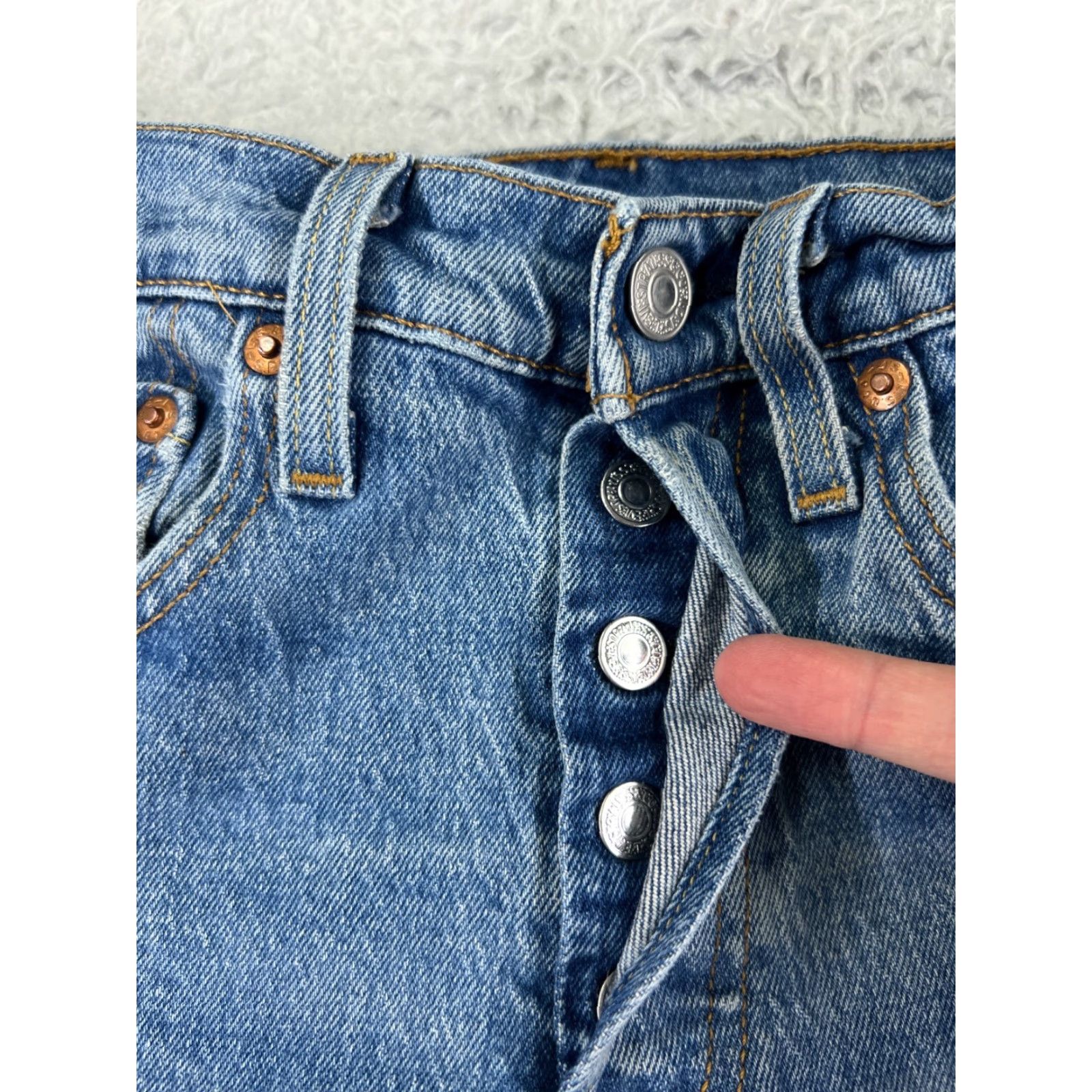 Levi's Levi's 501 Skinny Jeans Women's 27 Blue Denim Distressed Regular Fit 25x28 Retro Size 27" / US 4 / IT 40 - 5 Thumbnail