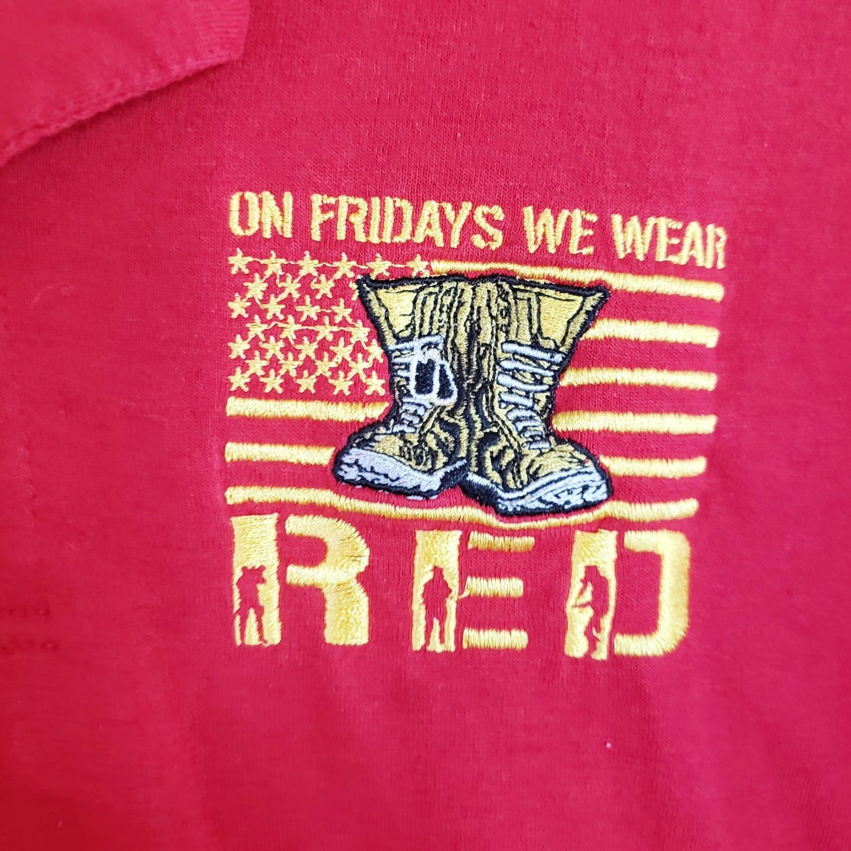 Hanes VINTAGE US Marines? ON Fridays We Wear Red Polo Shirt USMC 3XL Red Polo Embroidered USMC Men Big & Tall Polo Shirt Size US XXL / EU 58 / 5 - 5 Thumbnail