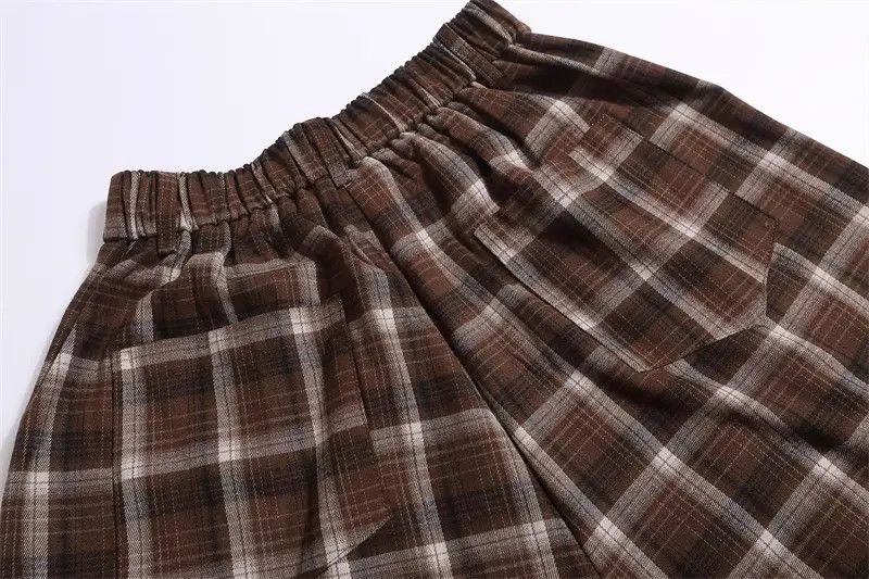 Japanese Brand × Vintage Retro brown drape plaid shorts Size US 30 / EU 46 - 3 Thumbnail