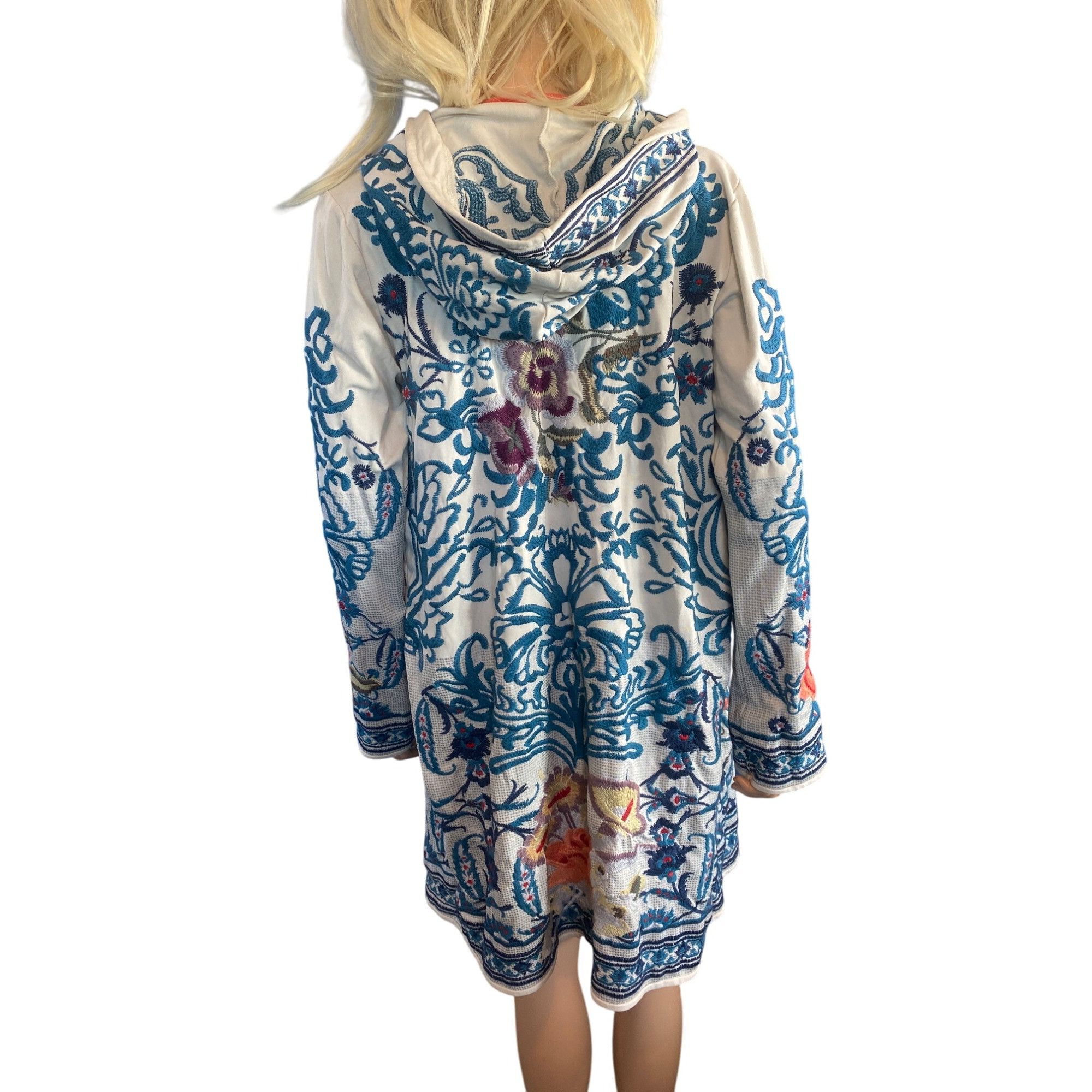 Johnny Was NWT Johnny Was Hooded Duster Embroidered Open Cardigan Small Size S / US 4 / IT 40 - 3 Thumbnail