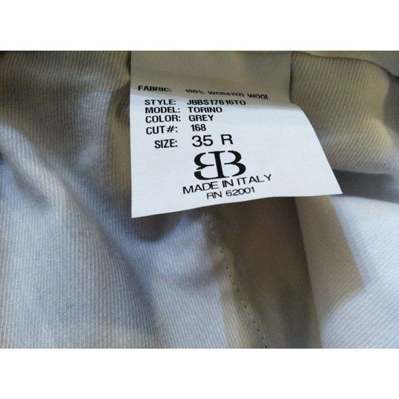 Other JB BRITCHES MENS NEW GRAY 100%WORSTED WOOL DRESS PANTS 35/30 Size 34R - 6 Thumbnail