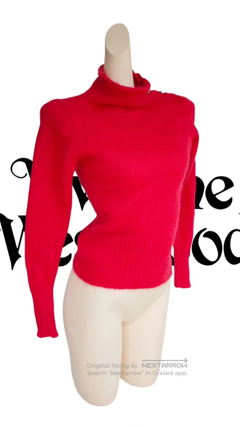 Vivienne Westwood Vivienne Westwood Red Knit Sweater with Front Buttons Size M / US 6-8 / IT 42-44 - 2 Thumbnail
