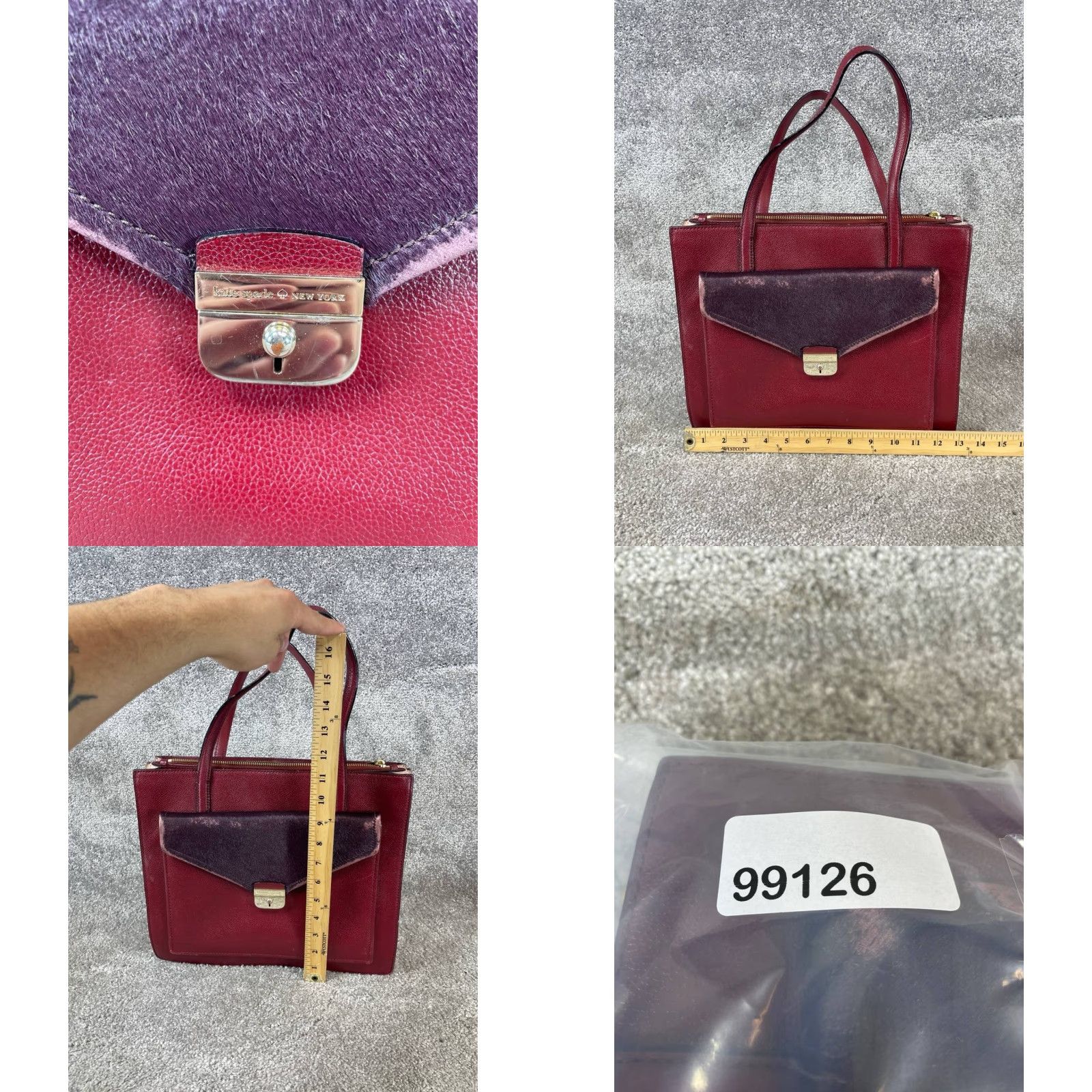 Vintage kate spade new york Satchel Women Zarinah Hyde Place Red Leather Double Handle Strap Satchel Size ONE SIZE - 9 Thumbnail