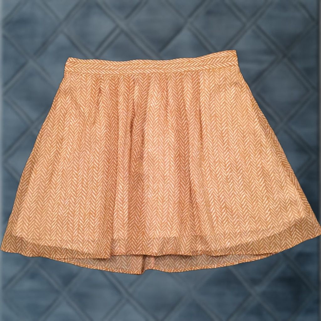 Old Navy Old Navy Skirt Women M Beige Herringbone Lined Pull On A-Line Elastic Waist Short Size 32" / US 10 / IT 46 - 1 Thumbnail