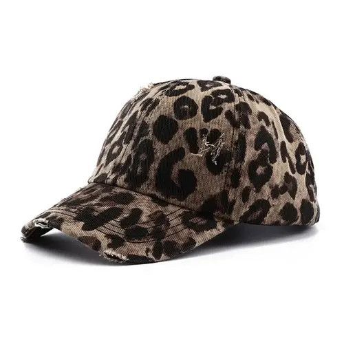Japanese Brand Streetwear Leopard Print Washed Vintage Baseball Hat Size ONE SIZE - 1 Thumbnail