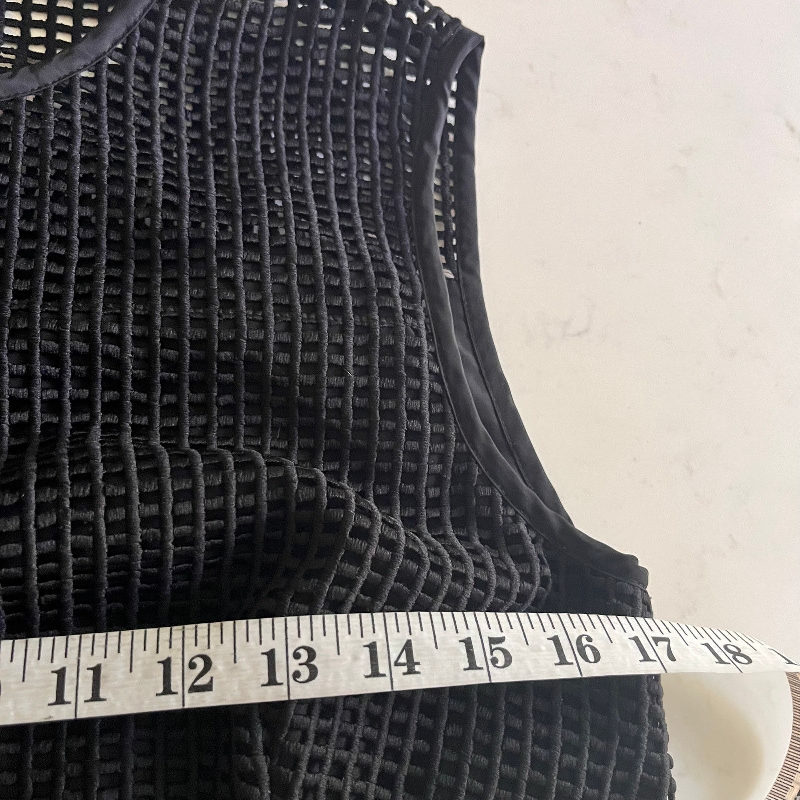 Orla Kiely Orla Kiely Black Grid Mesh Sleeveless Knee Length Dress Size M / US 6-8 / IT 42-44 - 10 Thumbnail