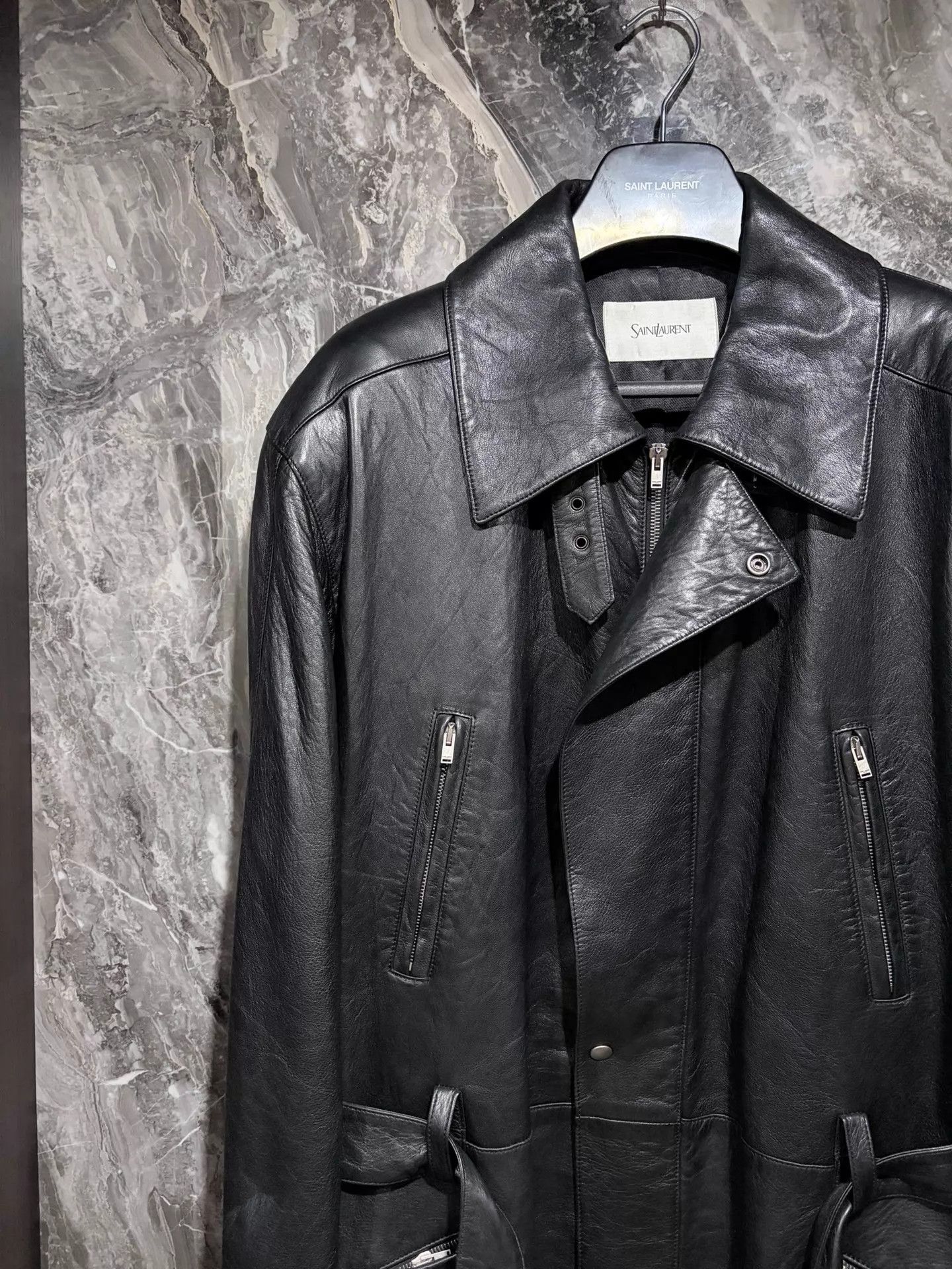 Saint Laurent Paris SAINT LAURENT 24FW LIMITED TIE BELT SHEEPSKIN COAT 50 Size US M / EU 48-50 / 2 - 3 Thumbnail