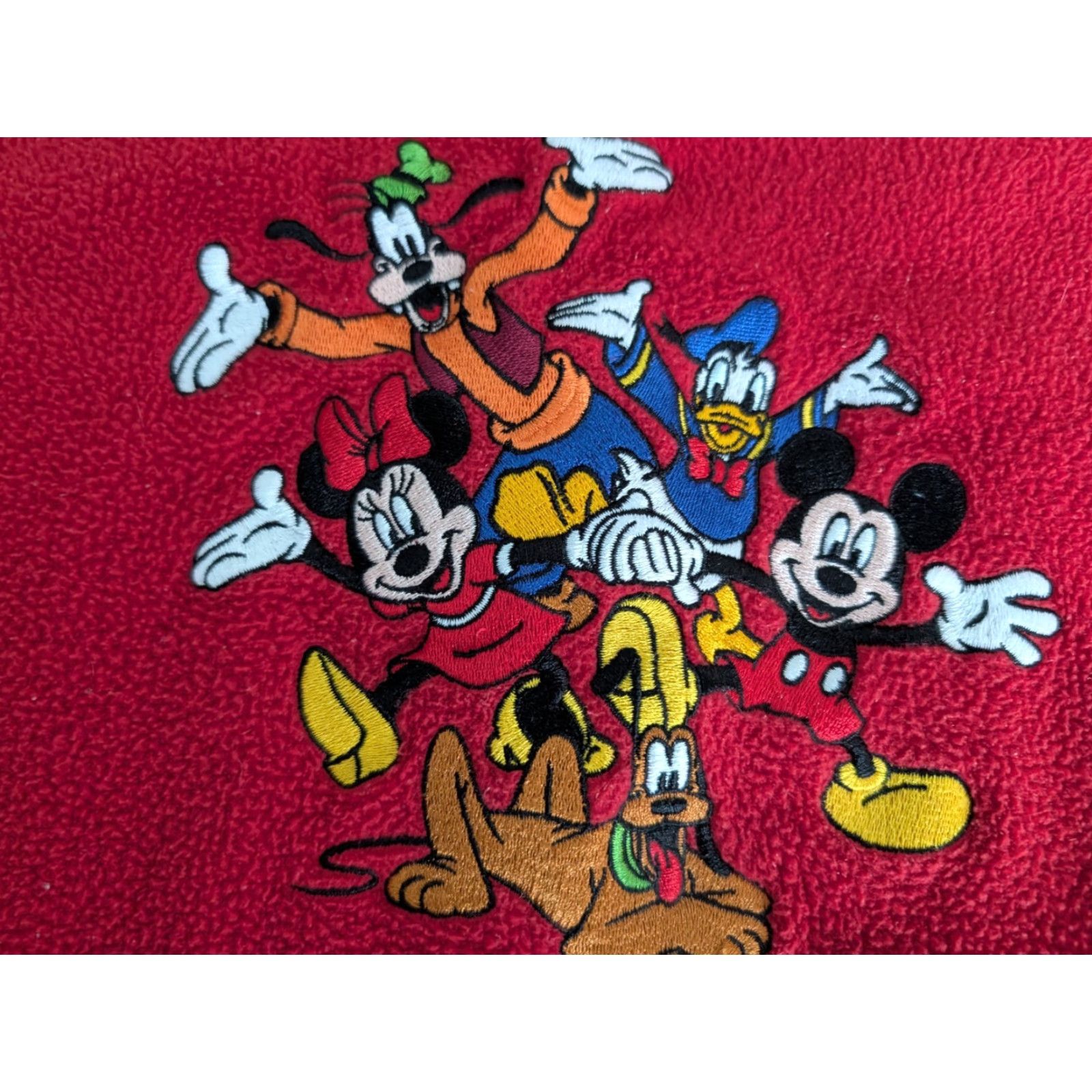 Disney VINTAGE Disney Sweatshirt Mickey Mouse Embroidered Fleece XL Red 90s Disney Store Unisex Adults Boy/Girl Shirts? Size US XL / EU 56 / 4 - 7 Thumbnail